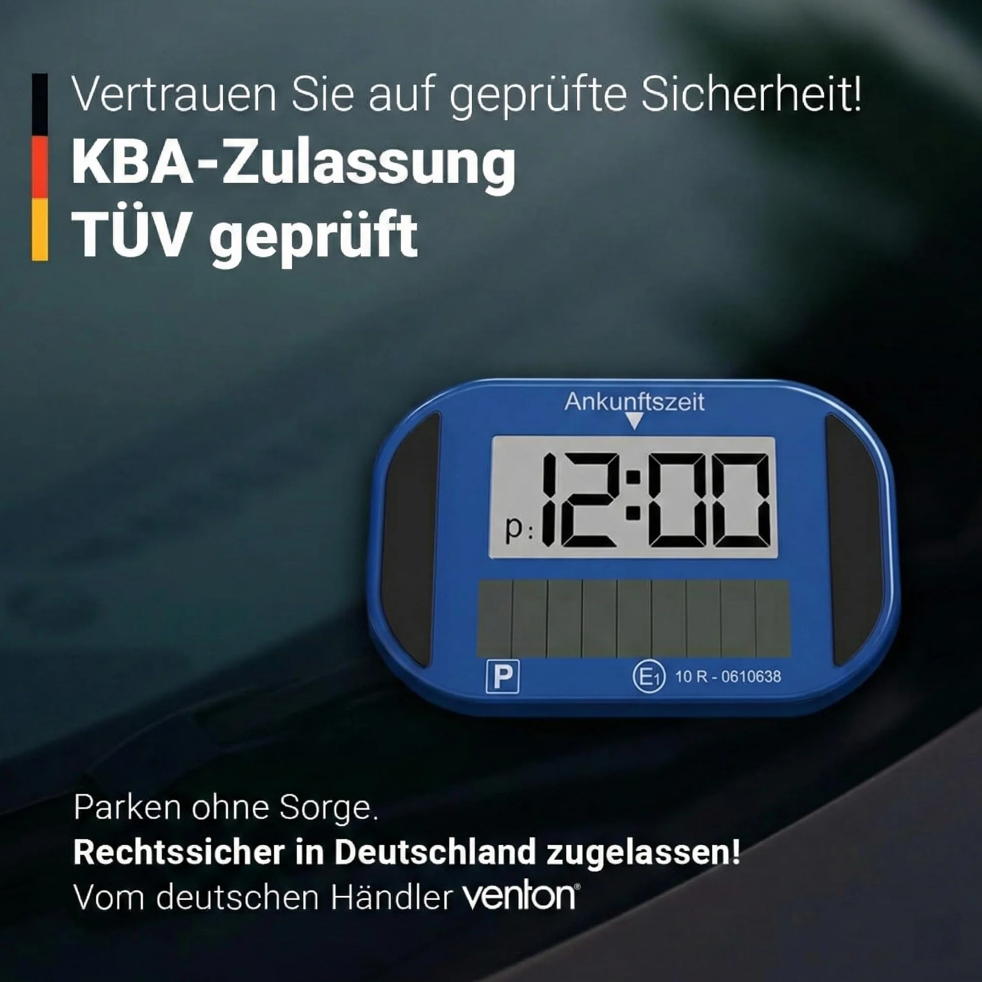 VENTON Elektroniczna Solarna Tarcza Parkingowa Z Dopuszeniem Automatyczny Cyfrowy Zegar Parkingowy