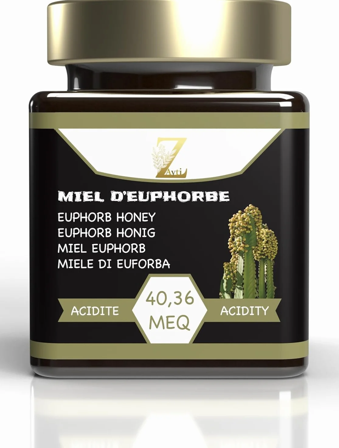 100% naturalny marokański miód wilczomlecz, zbierany w regionie Souss Massa Draa, rzadki i wyjątkowy miód 300g słoik