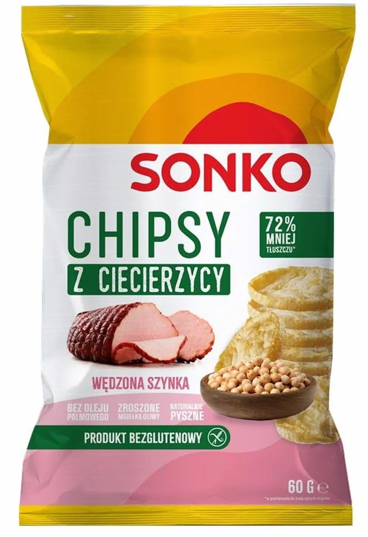 Sonko Chipsy z ciecierzycy szynka wędzona 60 g