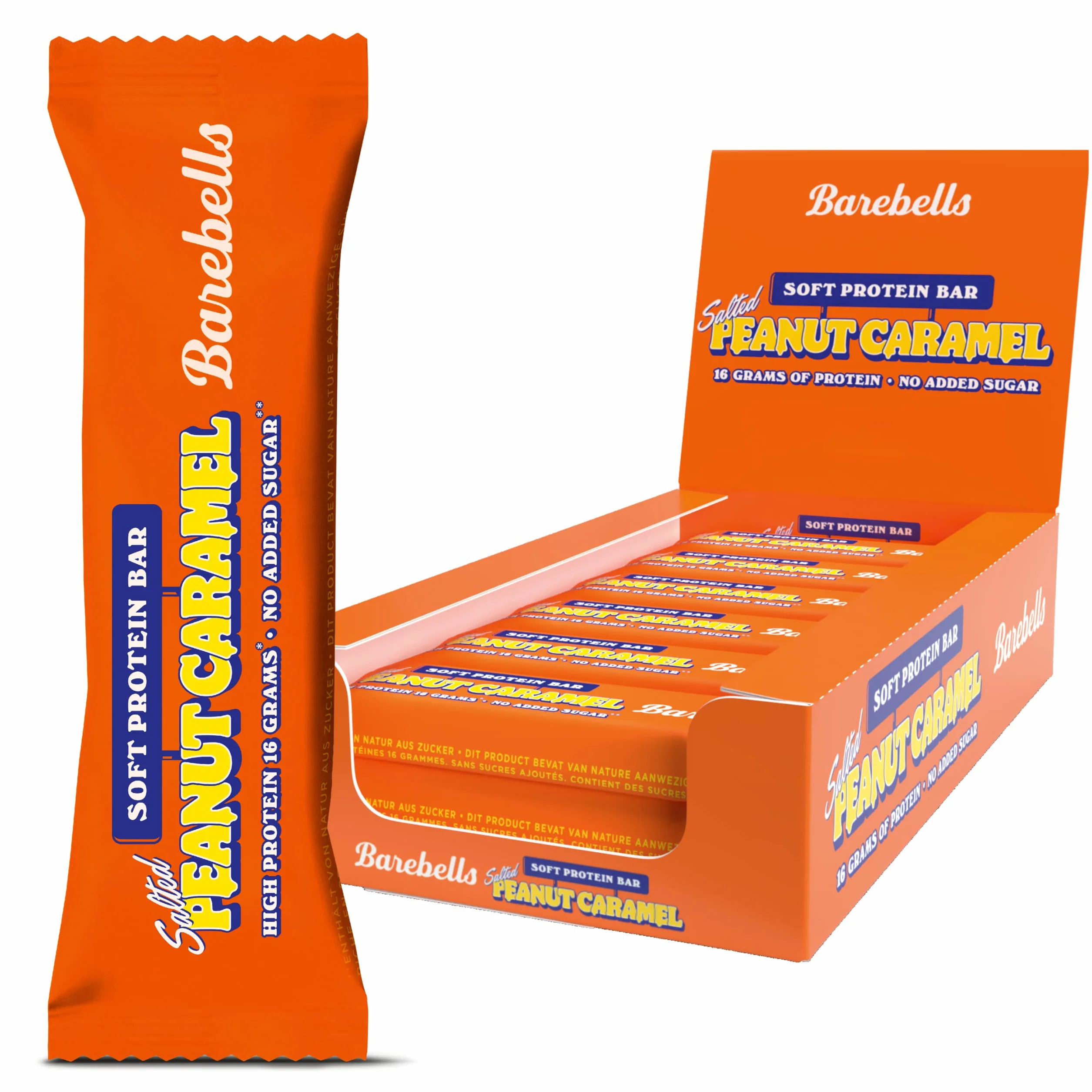 Barebells Soft Protein baton – 16 g High Protein Bar, uboga w cukier, batonik proteinowy, bez oleju palmowego – solony karmel Peanut, 12 x 55 g