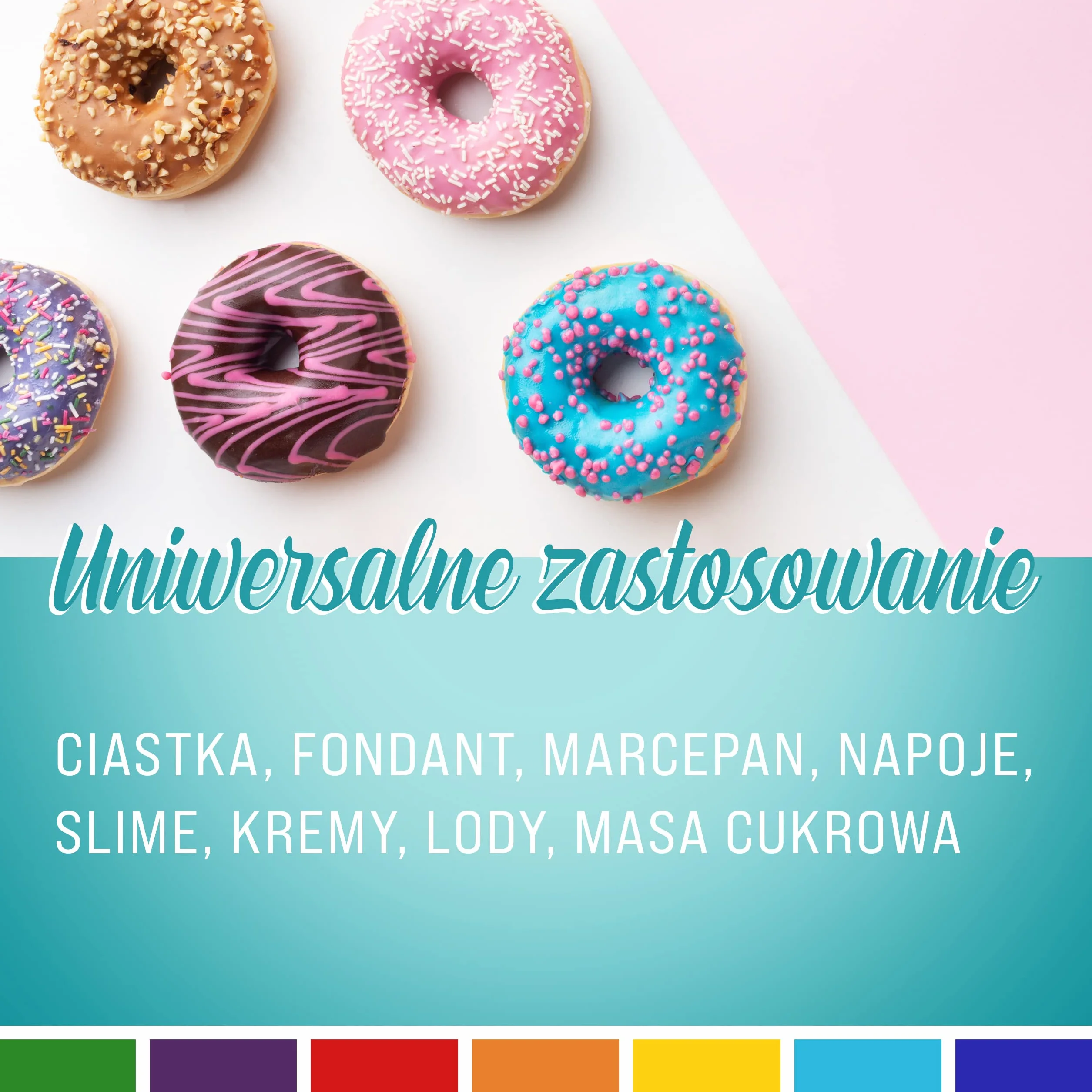 Zestaw barwników spożywczych Wielkanoc 7x10ml Wysoce skoncentrowany barwnik, Wyprodukowano w Niemczech bez cukru, płynny, do barwienia napojów, ciast, ciastek, polew, slime i wielu innych. Dekoracja ciast - akcesoria do pieczenia