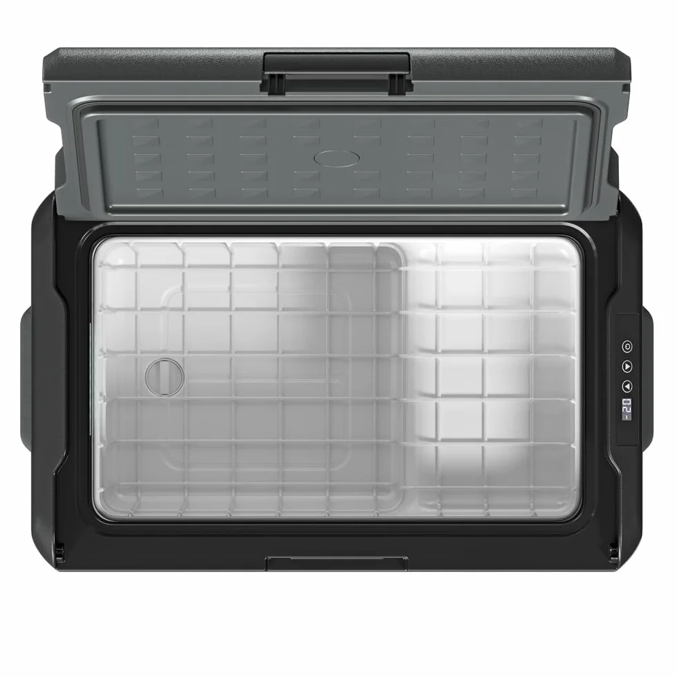 Yolco NX40 CARBON kompresorowa lodówka podróżna 37 l – 20°C, Dual Zone, 12/24 V i 230 V, aplikacja Bluetooth, przenośna lodówka i zamrażarka na kemping, Vanlife i w podróży