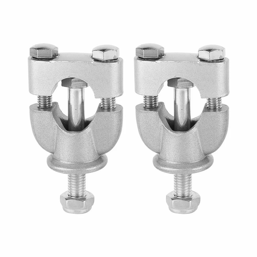 7/8 22 mm Zacisk do montażu na kierownicy, 2 szt./para uniwersalne srebrne podnóżki zaciskowe na kierownicę do motocykla Dirt Bike ATV uchwyt motocyklowy