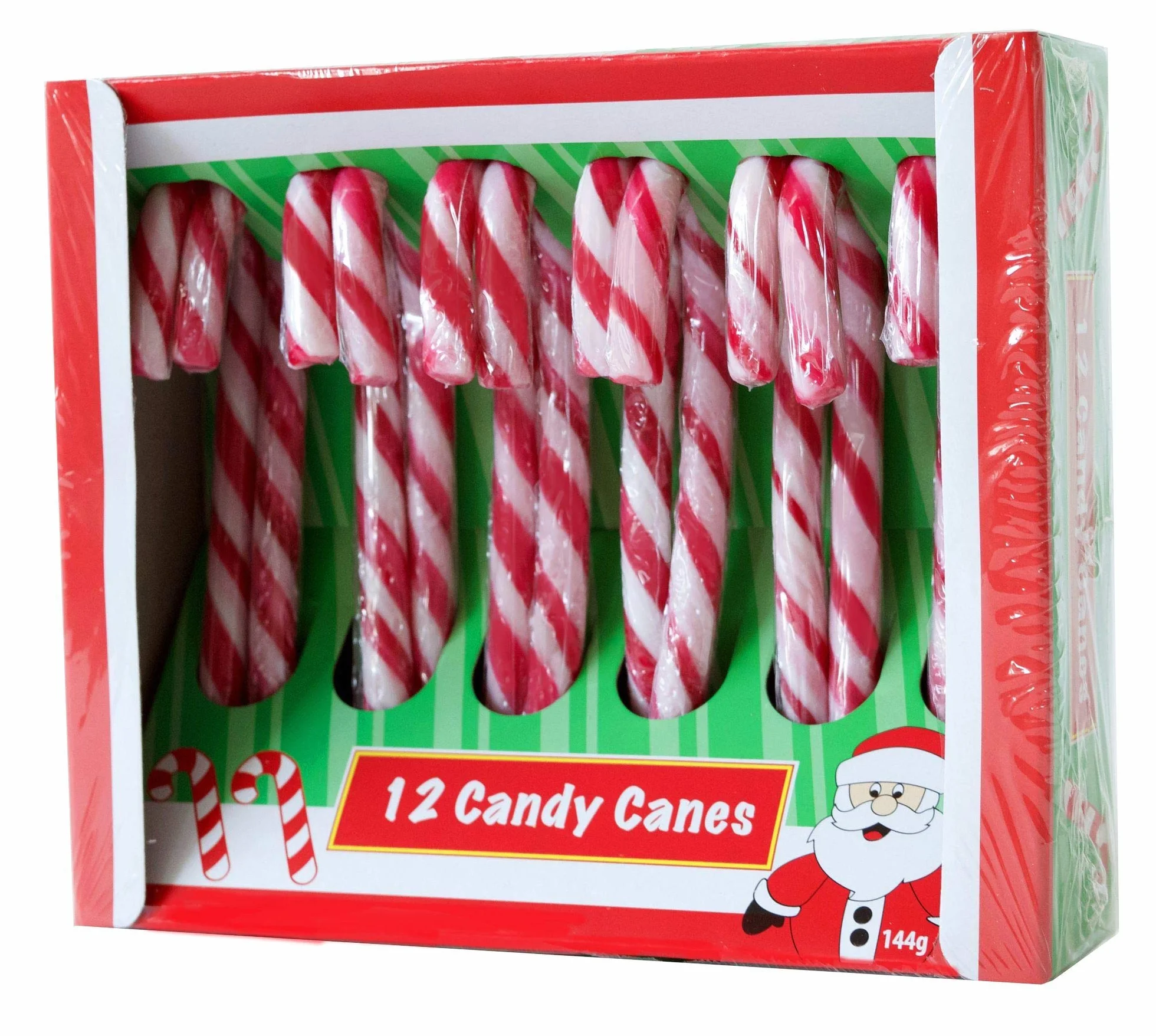 Becky´s 12 lasek cukrowych – Candy Canes – smak truskawkowy, czerwony biały – 12 sztuk, po 12 g