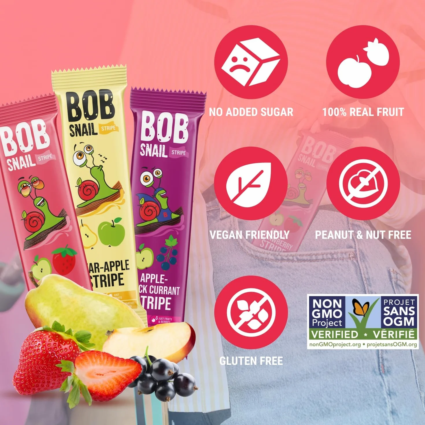 Bob Snail Żelki bez Cukru Mango dla Dzieci 30g