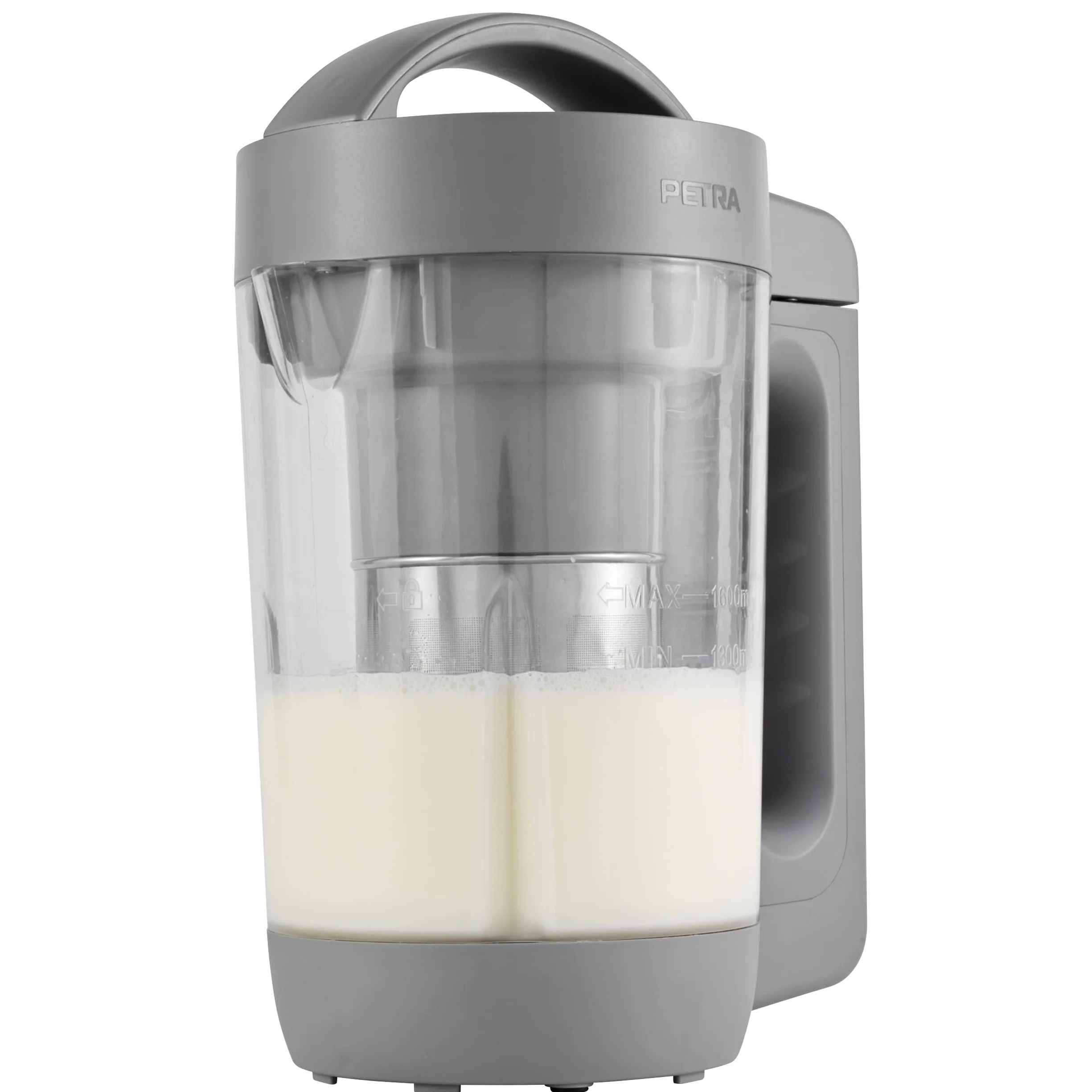 Petra PTEK5258WELVDEEU10 Urzadzenie do mleka roslinnego, napoje bez nabialu, zdrowe napoje roslinne, pojemnosc 1,6 l, obsluga za pomoca jednego przycisku, domowe mleko owsiane, sojowe i migdalowe