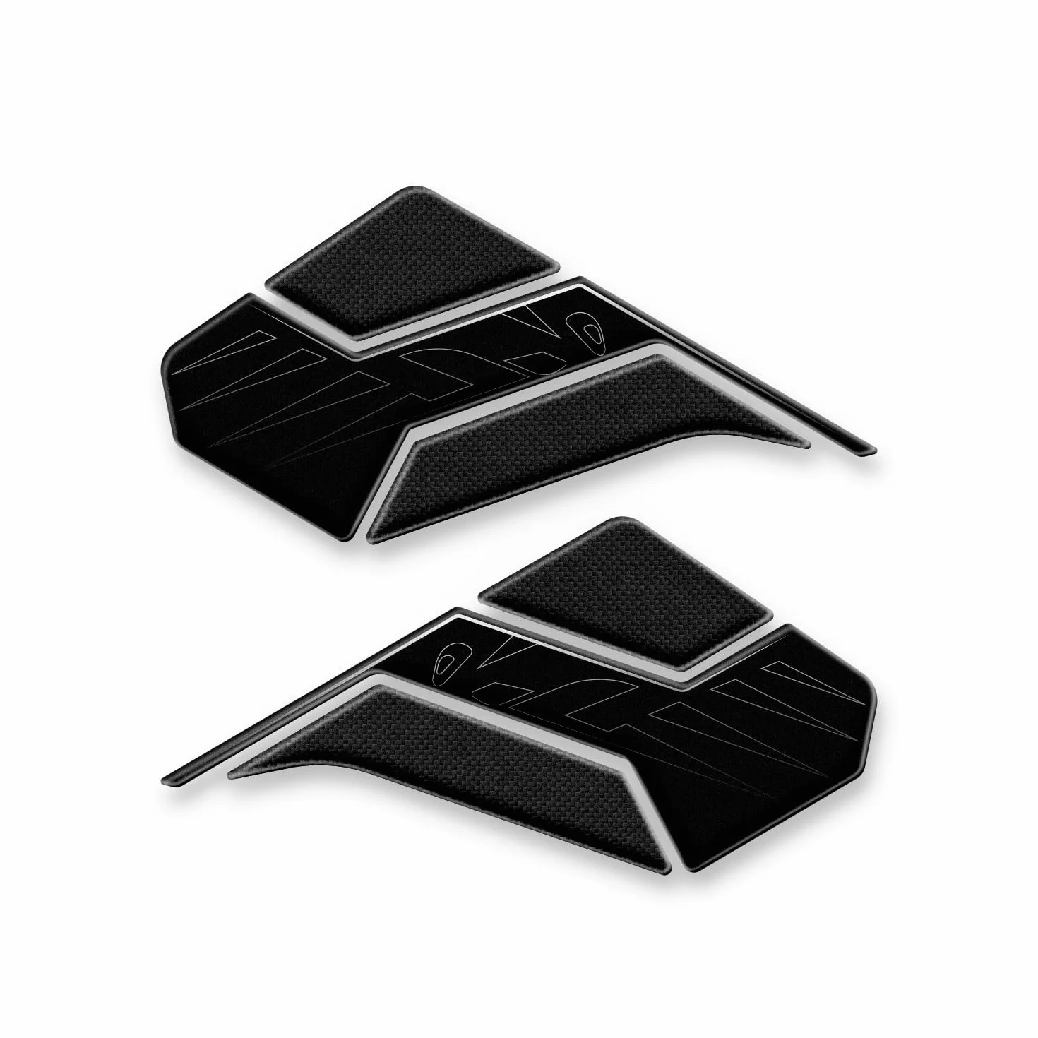 Az Graphishop Naklejki boczne na zbiornik z żywicy 3D kompatybilne z Honda CB750 Hornet 2025-2026 Ochrona przed uderzeniami i zadrapaniami Made in Italy L-HORN750-25 (ballistic Black Metallic)