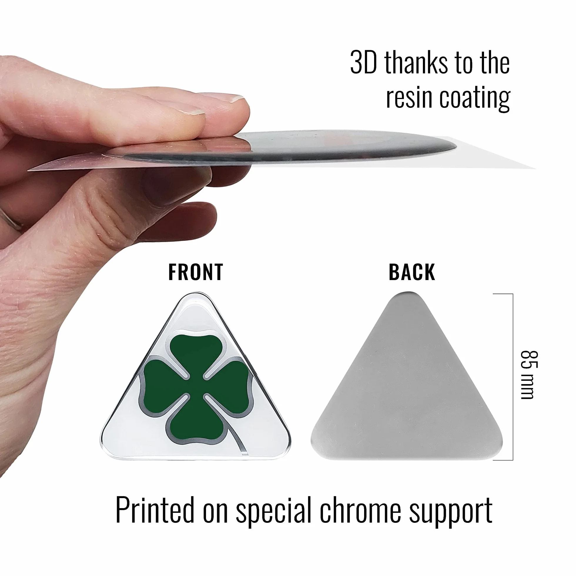 Alfa Romeo Naklejki 3D Oficjalne Czterokoniczyna Zielony Prawy + Lewy, 95 x 85 mm