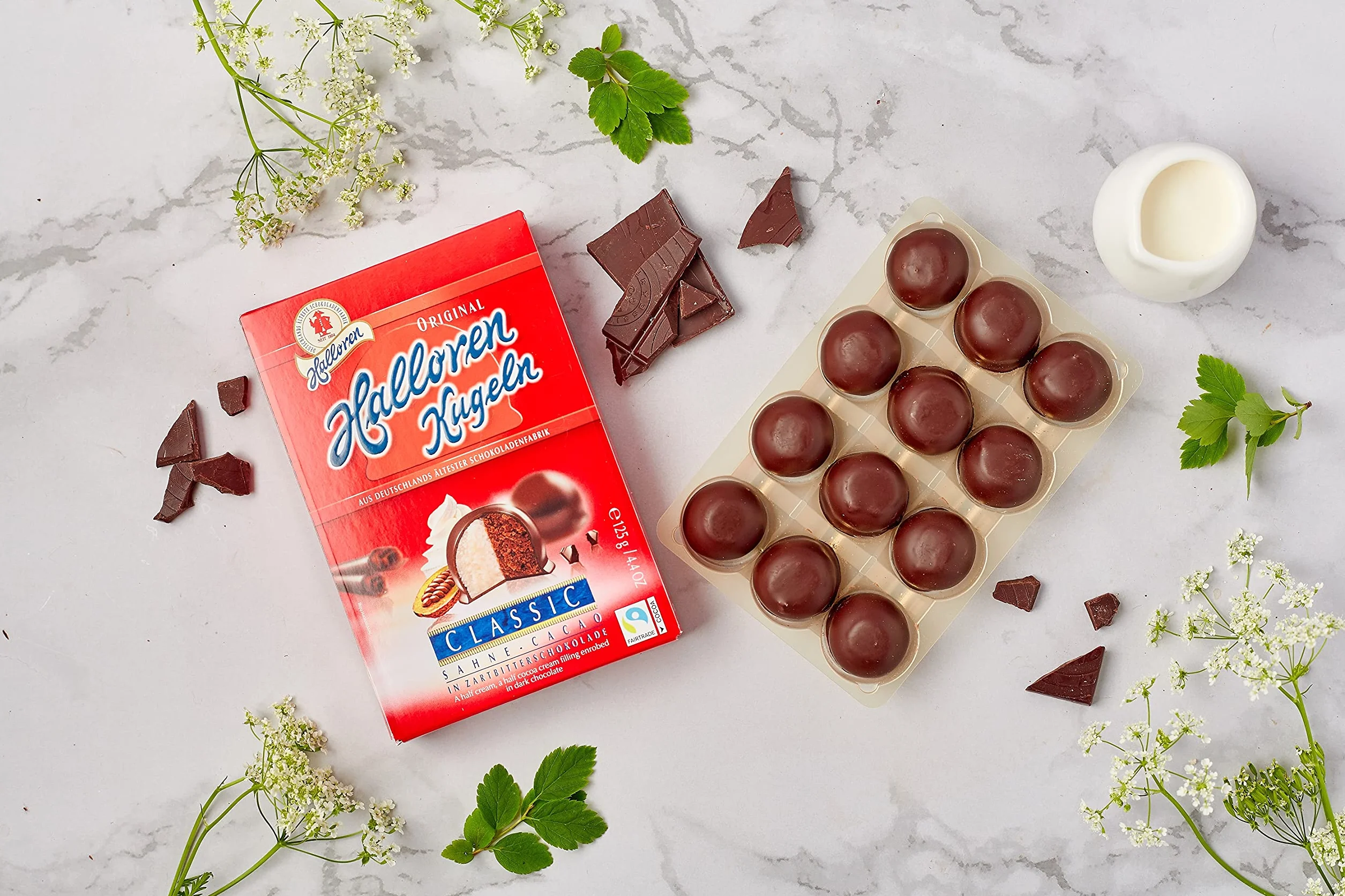Sahne-Cacao Original Halloren kulki (125 g) • Kremowe wypełnienie sahne-cacao pokryte gorzką czekoladą • Pomysł na prezent