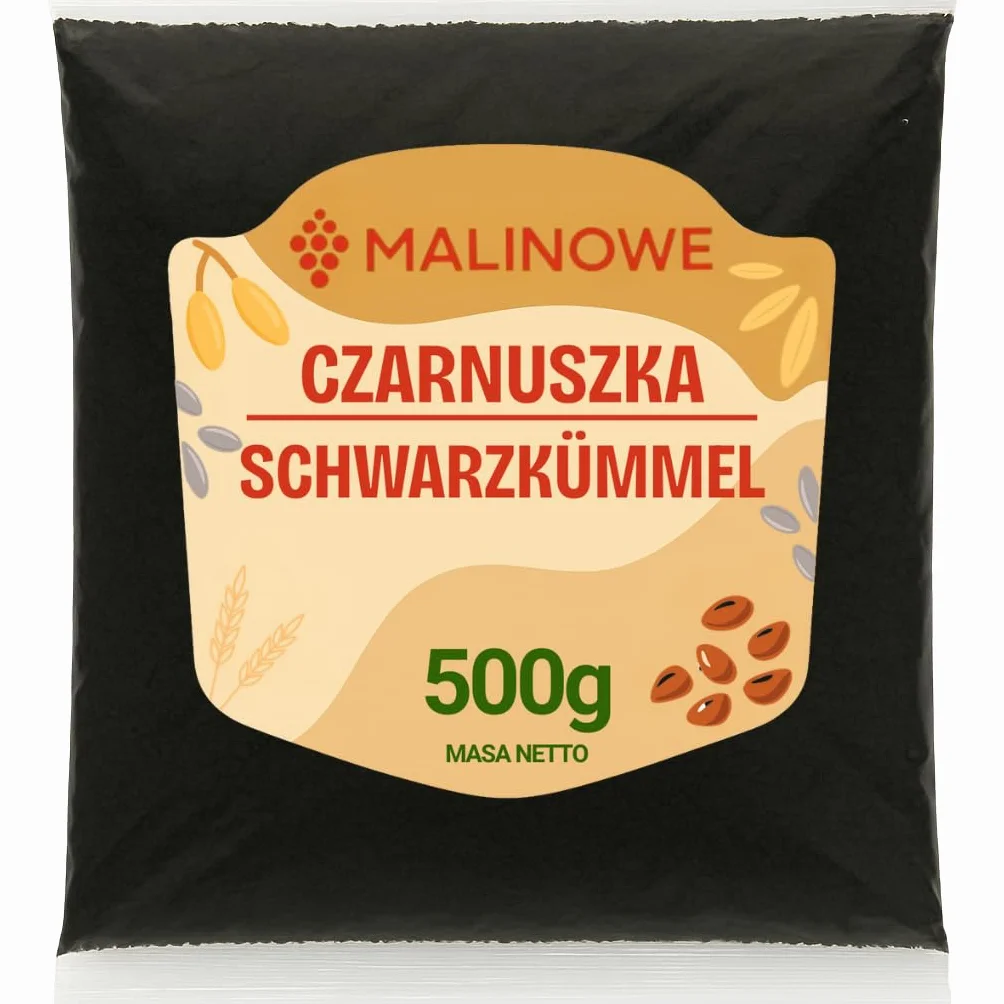 Malinowe CZARNUSZKA ZIARNO 500g Nasiona Czarnuszki Naturalne Premium