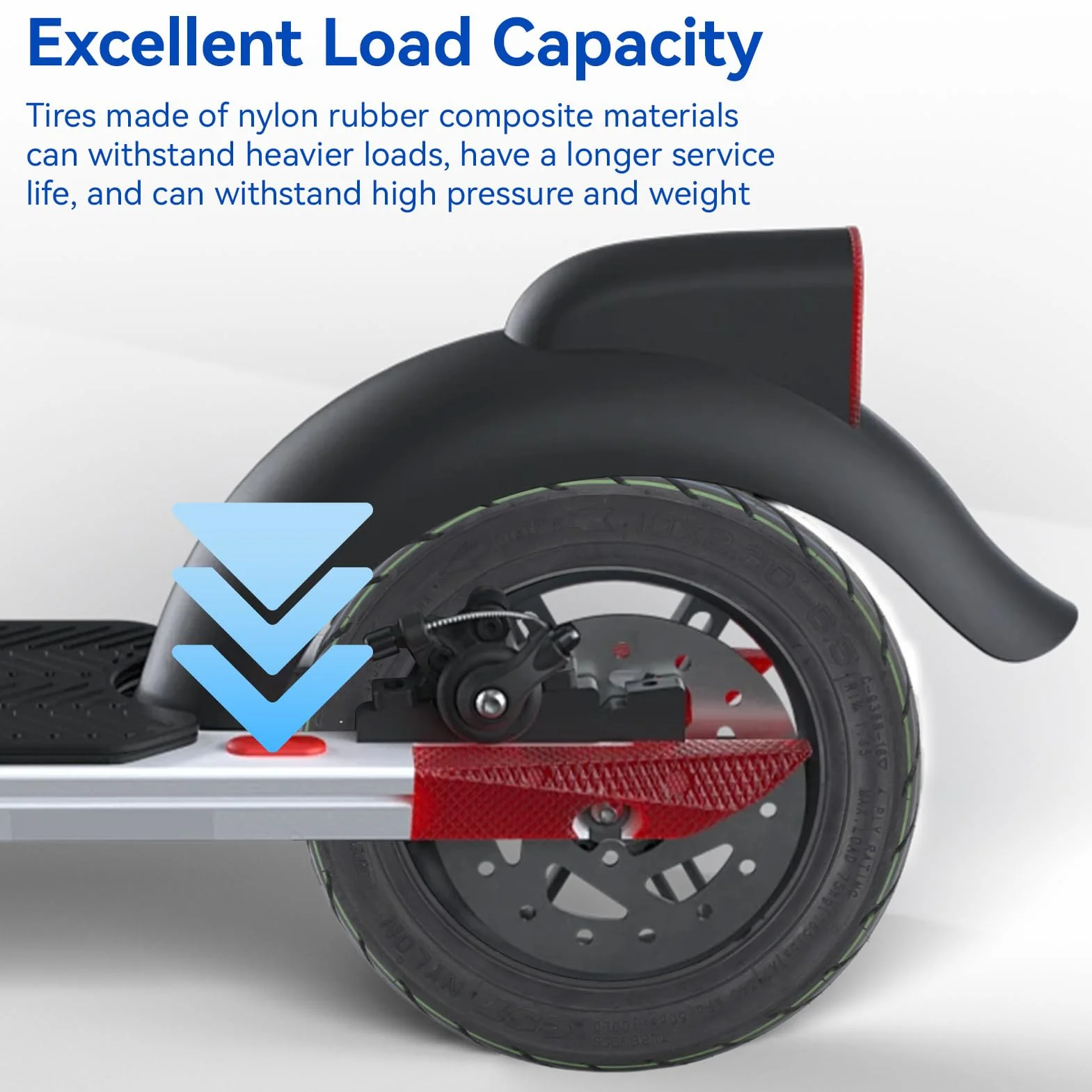 HERCHR Opony do skutera elektrycznego, 10 x 2,30 – 6,5 10 cali, opony bezdętkowe, guma, odporne na wybuchy i amortyzację uderzeń, zamiennik dla 2 KickScooter