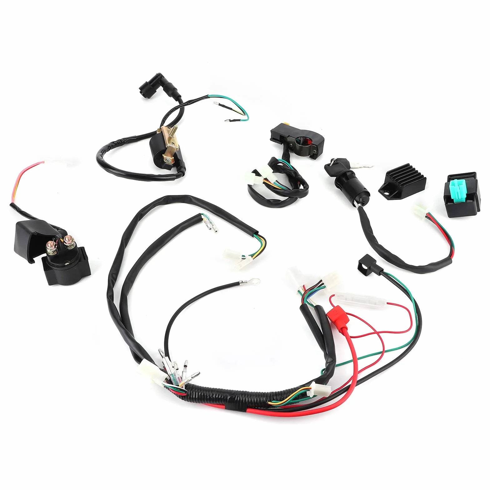 Tbest drut/zestaw wiązki przewodów rozrusznik elektryczny kable w wiązce silnika nadające się do Pit Quad motor terenowy Atv