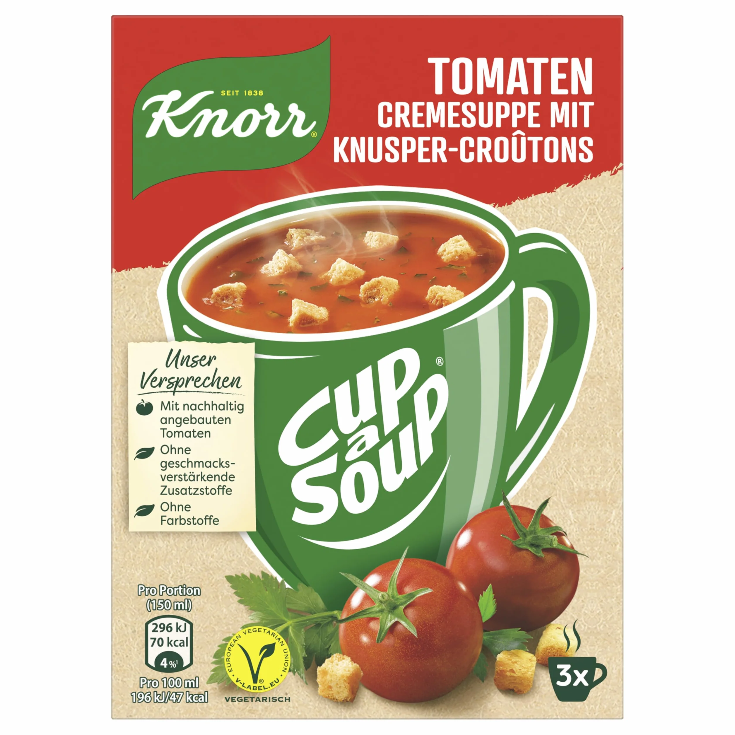 Knorr Cup a Soup pomidorowa zupa kremowa z chrupiącymi grzankami, 12 x 57 g