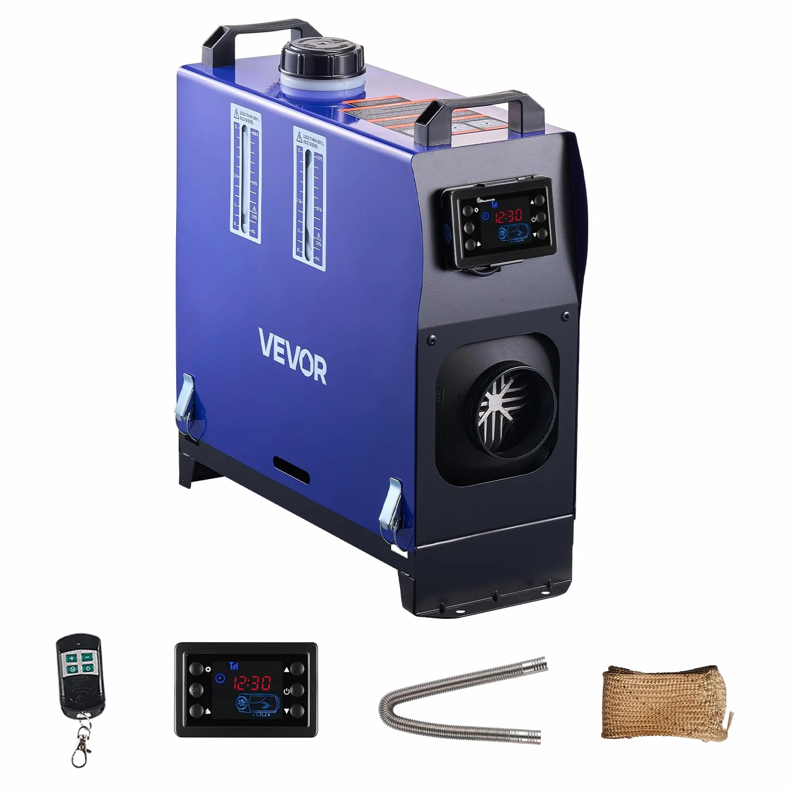 VEVOR Podgrzewacz wysokoprężny 8 kW, wszystko w jednym, przenośny, z pilotem i wyświetlaczem LCD, szybkie nagrzewanie i niski poziom hałasu, 5 l, do samochodów dostawczych, kamperów, przyczep