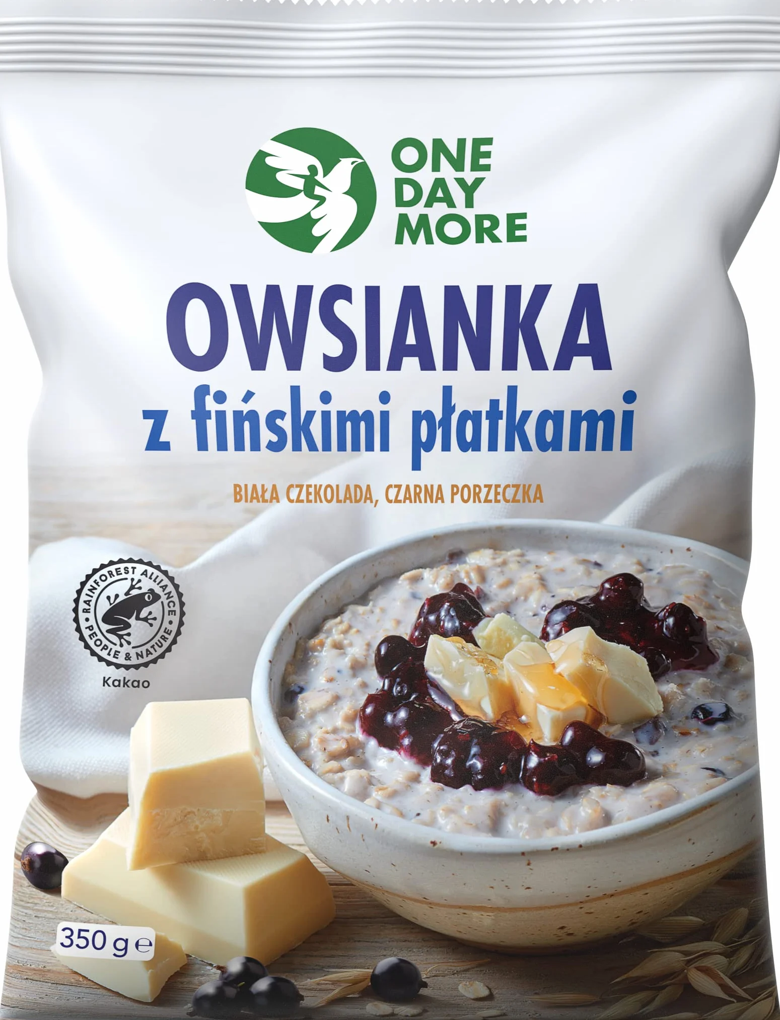 Owsianka Fińska OneDayMore 350g (Owsianka z białą czekoladą i porzeczkami)
