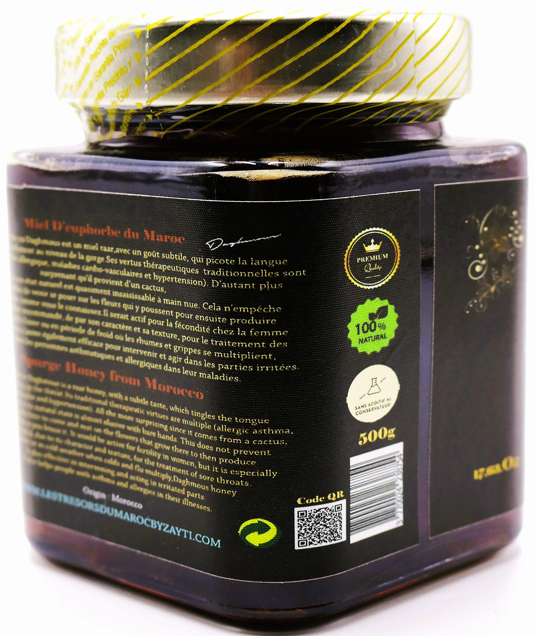 Miel d'Euphorbe (Daghmous) de Marruecos) 500 g. 100% puro y natural. Certificado por Cetam-Lorraine Y