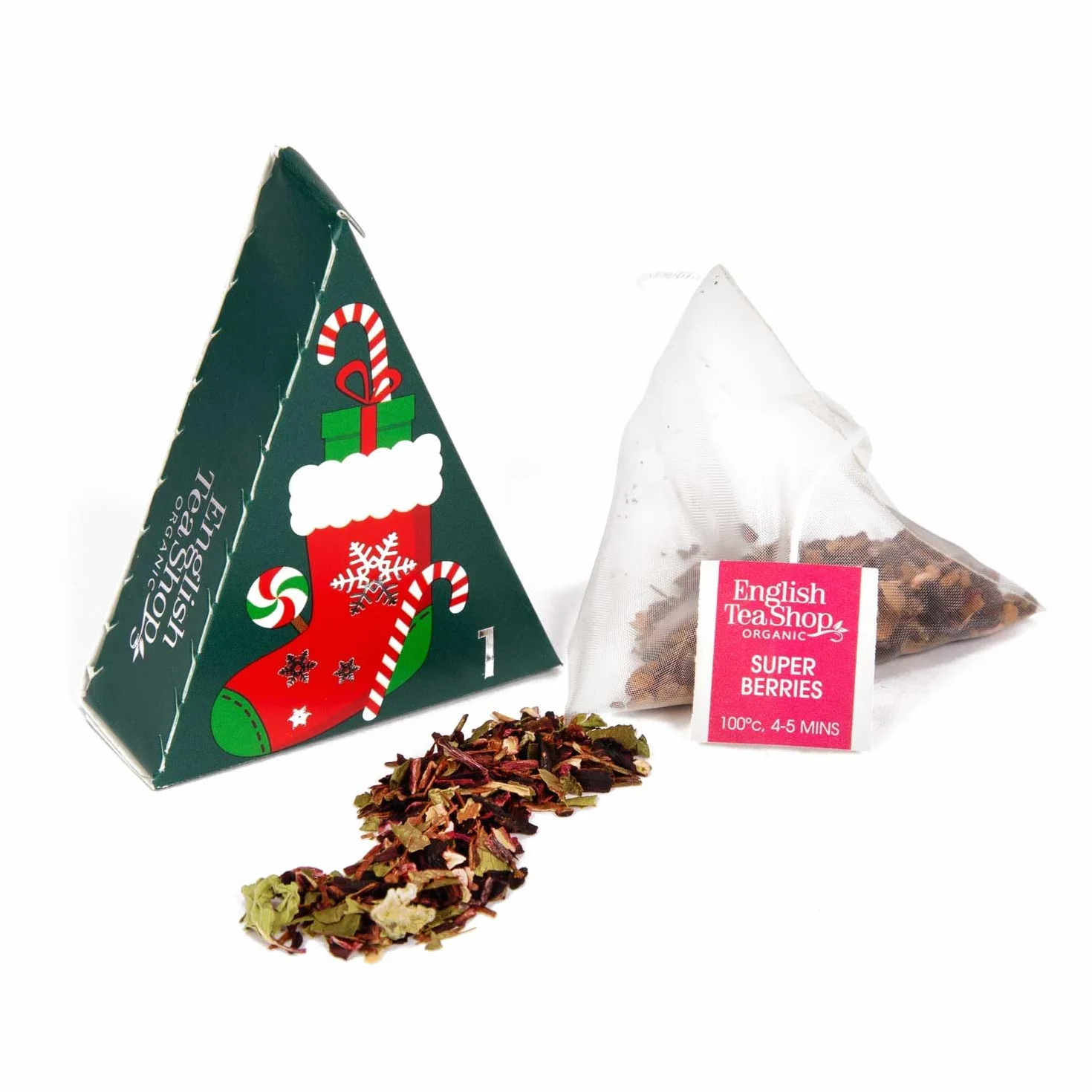 English Tea Shop - BIO Teebuch Kalendarz Adwentowy z Herbatą, 24 x Chai, Herbata Owocowa, Herbata Ziołowa i Atrakcje | Duży Kalendarz Adwentowy w Kształcie Książki z Kompostowanymi Torebkami