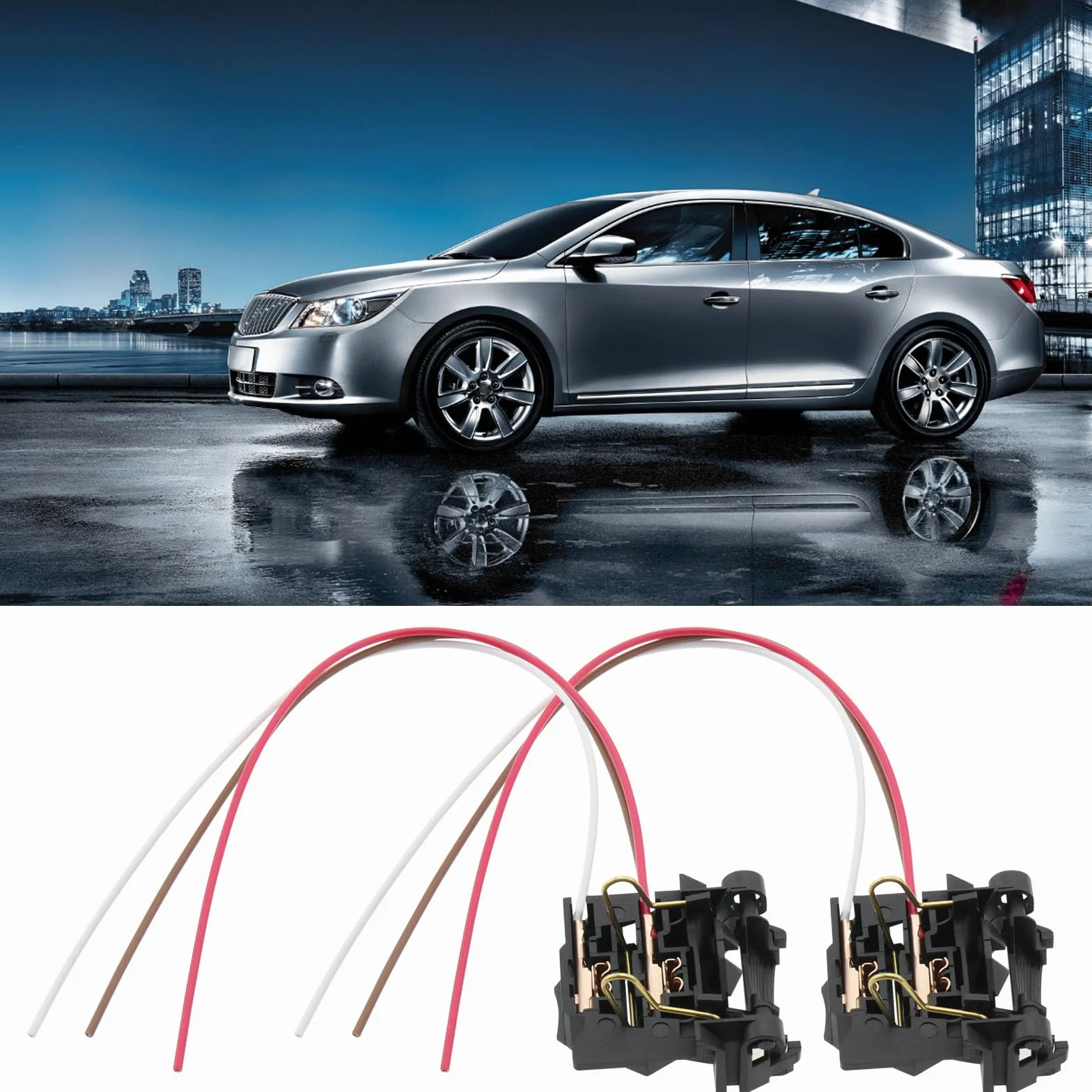 Adapter do żarówki H7 z okablowaniem kompatybilny z Ford Focus MK2 MK3, czarny