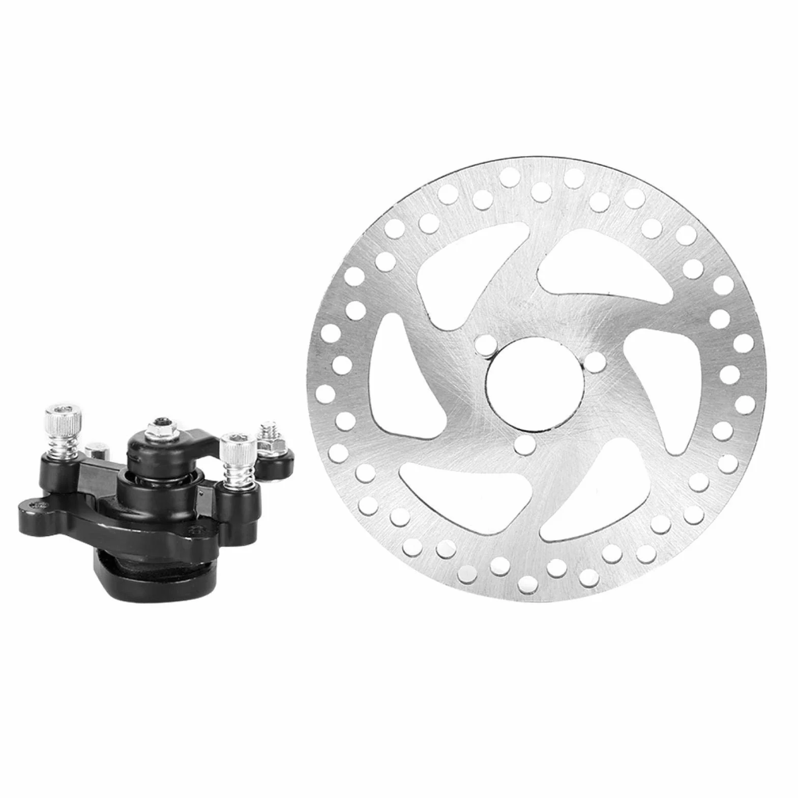 Aramox Zacisk Hamulcowy ze Stopu Aluminium z Tarczą Hamulcową, Czarny i Srebrny, do Mini Gokartów, ATV