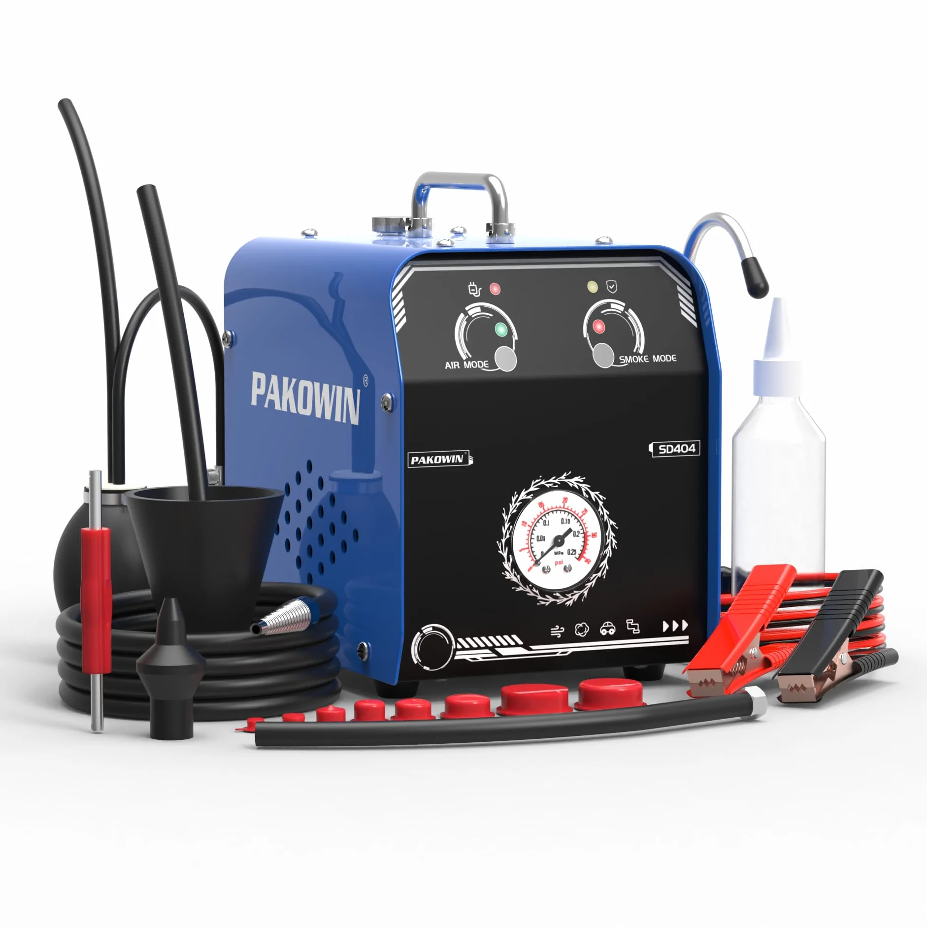 Tester dymu EVAP 12 V DC z wbudowaną pompką powietrza do wykrywania szczelności węża samochodowego