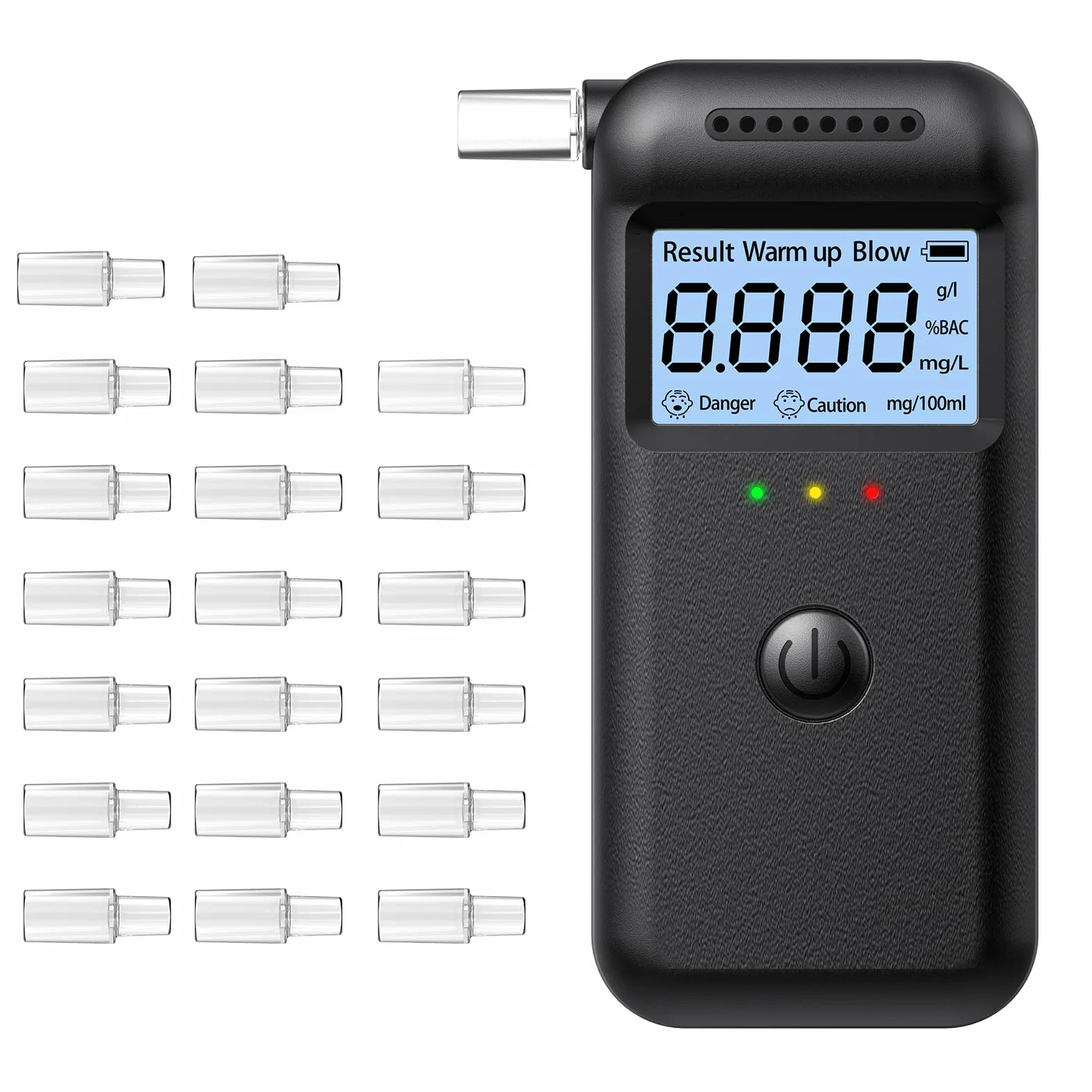 FIVAVA Alkomat cyfrowy, profesjonalny miernik alkoholu w wydychanym powietrzu z wyświetlaczem LCD, do domu, na imprezy i dla kierowców, bardzo dokładny tester gwiazd