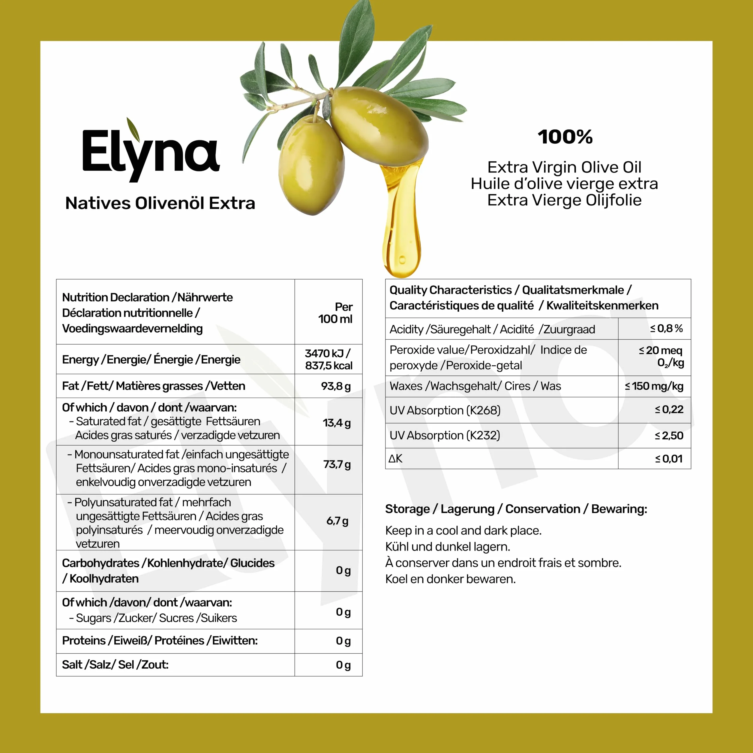Oliwa z Oliwek Extra Virgin Grecka Premium Tłoczona na Zimno 3 L