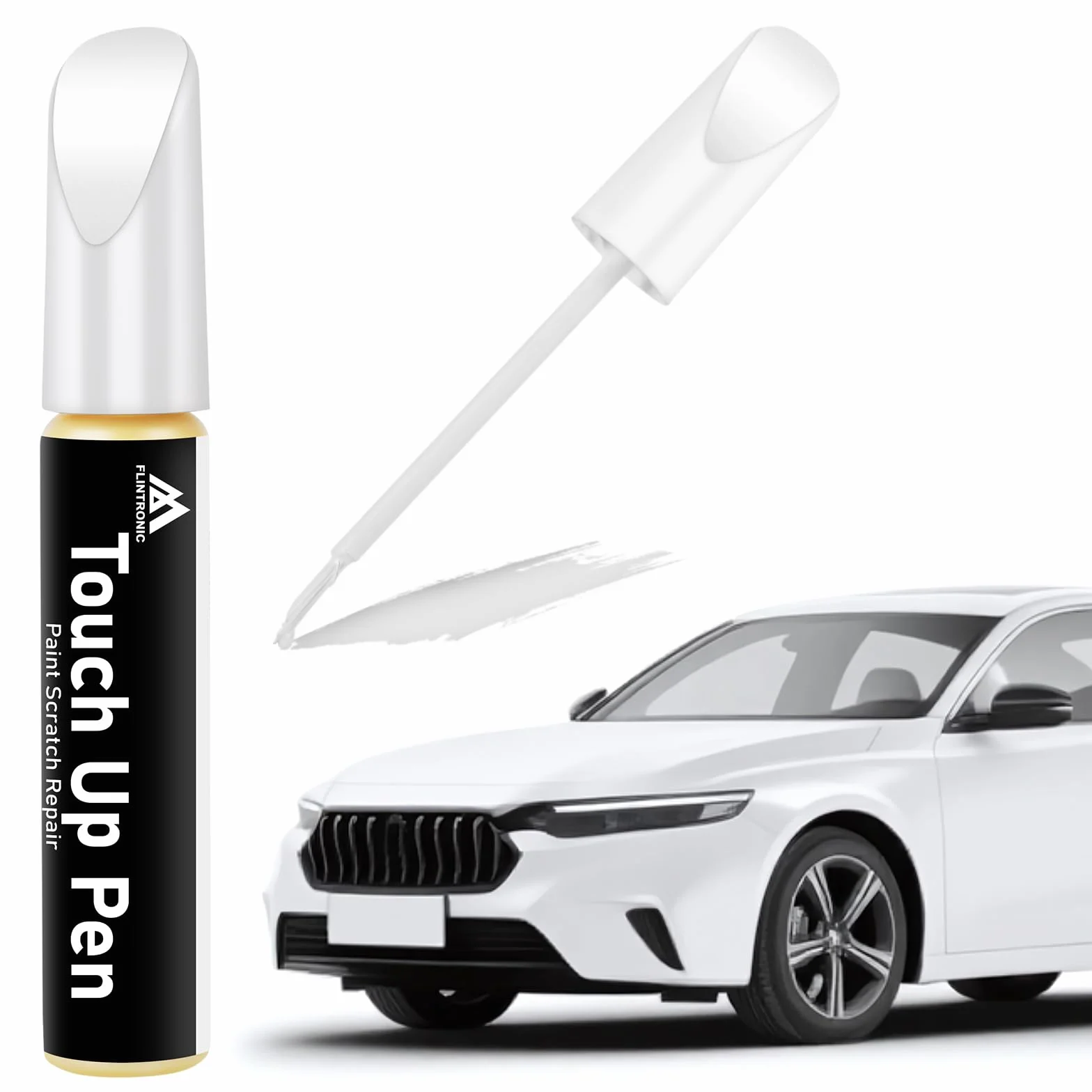 flintronic 369 pisak do lakieru, biały, 12 ml, metaliczna farba naprawcza, dokładne dopasowanie – do chipsów i zadrapań (biały)