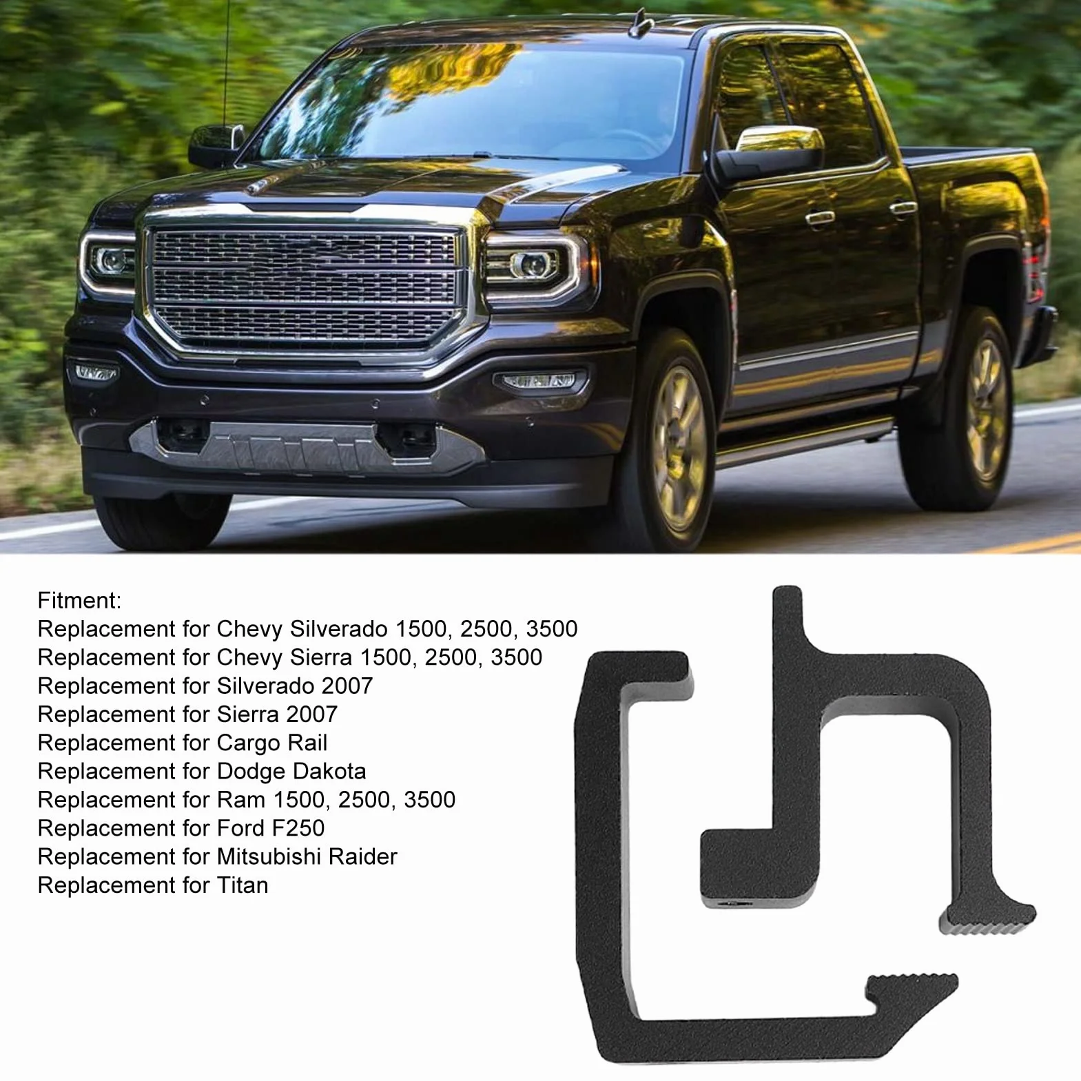Aramox Zestaw 8 Klipsów do Montażu na Ciężarówce Szyberdach/cabrio/hardtop do Silverado/Sierra 1500, 2500, 3500 Czarny (Czarny)