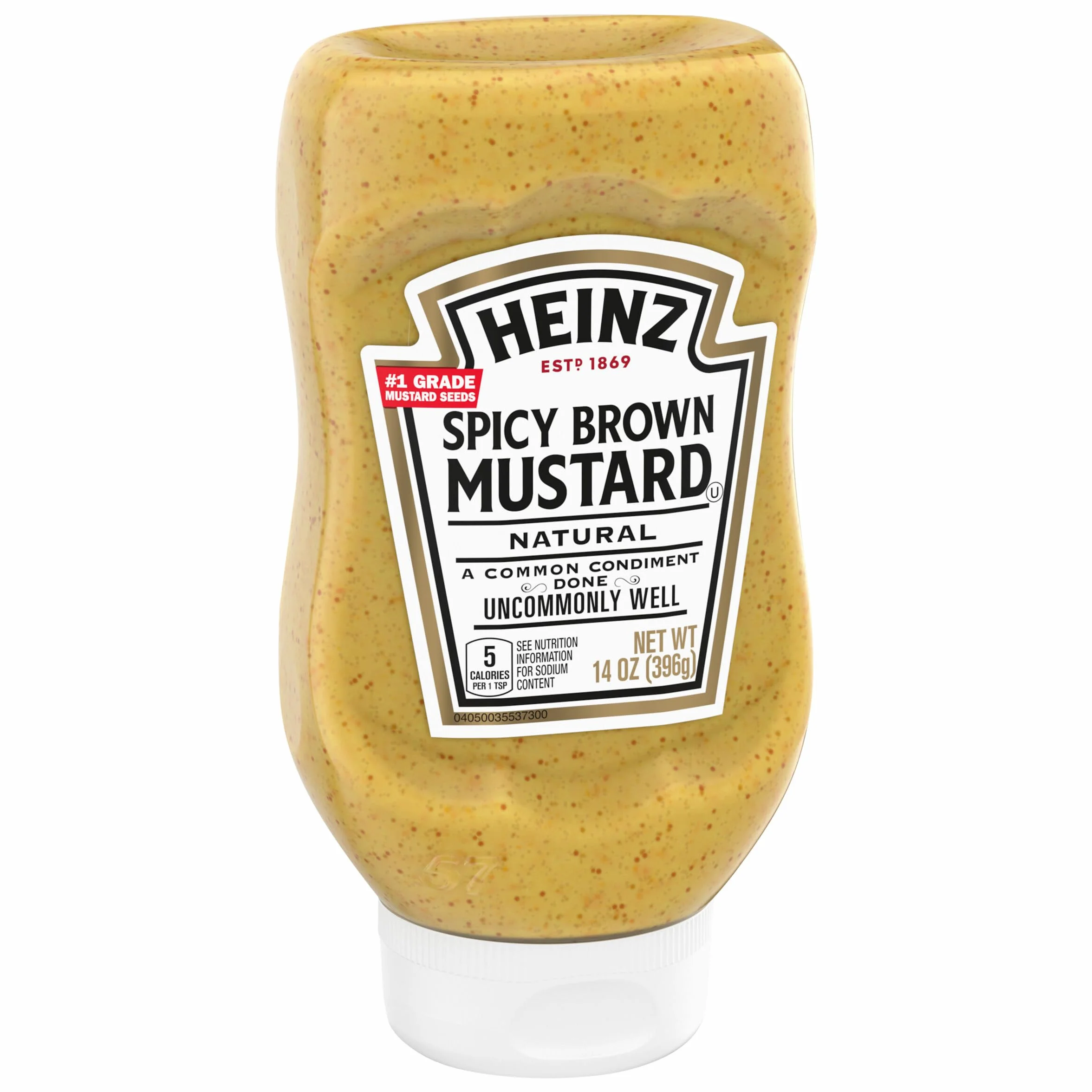 Heinz 100% Natural Spicy Brown Mustard (14 oz Bottle)