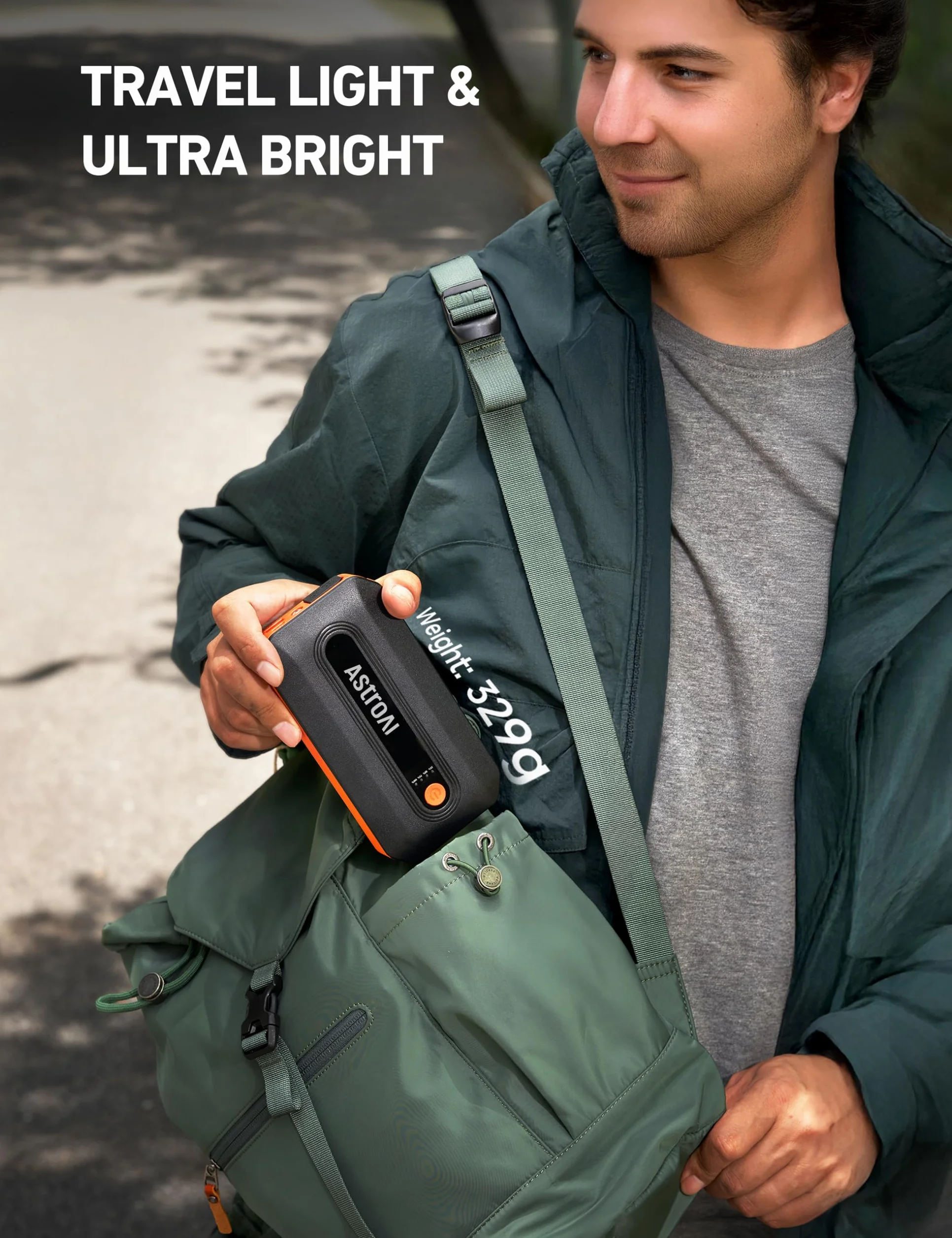 AstroAI Jump Starter Power Bank B8, Rozrusznik Samochodowy, Przenośny Wzmacniacz Baterii 12 V (do silników wysokoprężnych 7,0 l lub benzynowych 9,0 l), 8000mAh, Pomarańczowy