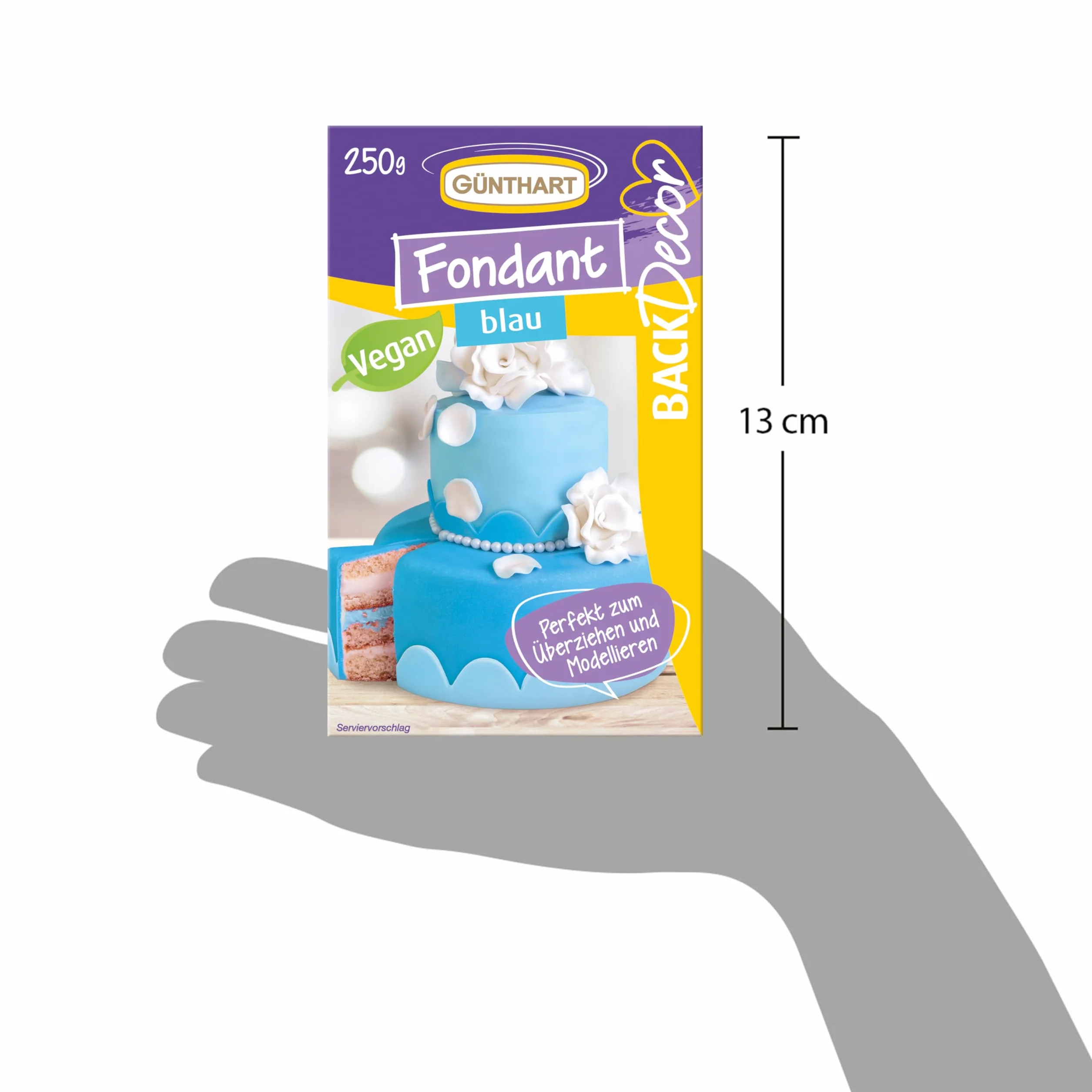 Günthart BackDecor Royal fondant | fondant niebieski | bez oleju palmowego | masa modelarska | woda | morze | niebo | (250 g)