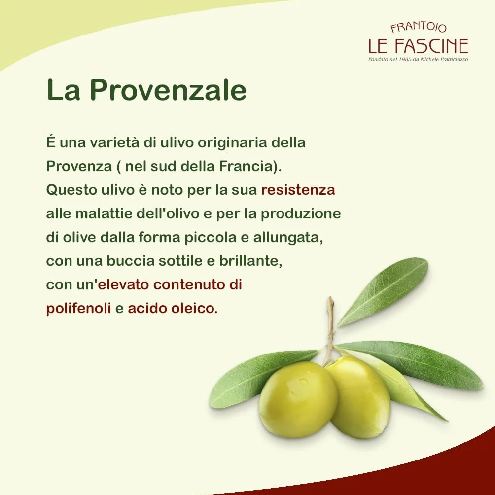 Le Fascine 100% włoska oliwa z oliwek Pugliese extra virgin wytwarzana z prowansalskich oliwek (puszka 5 litrów)