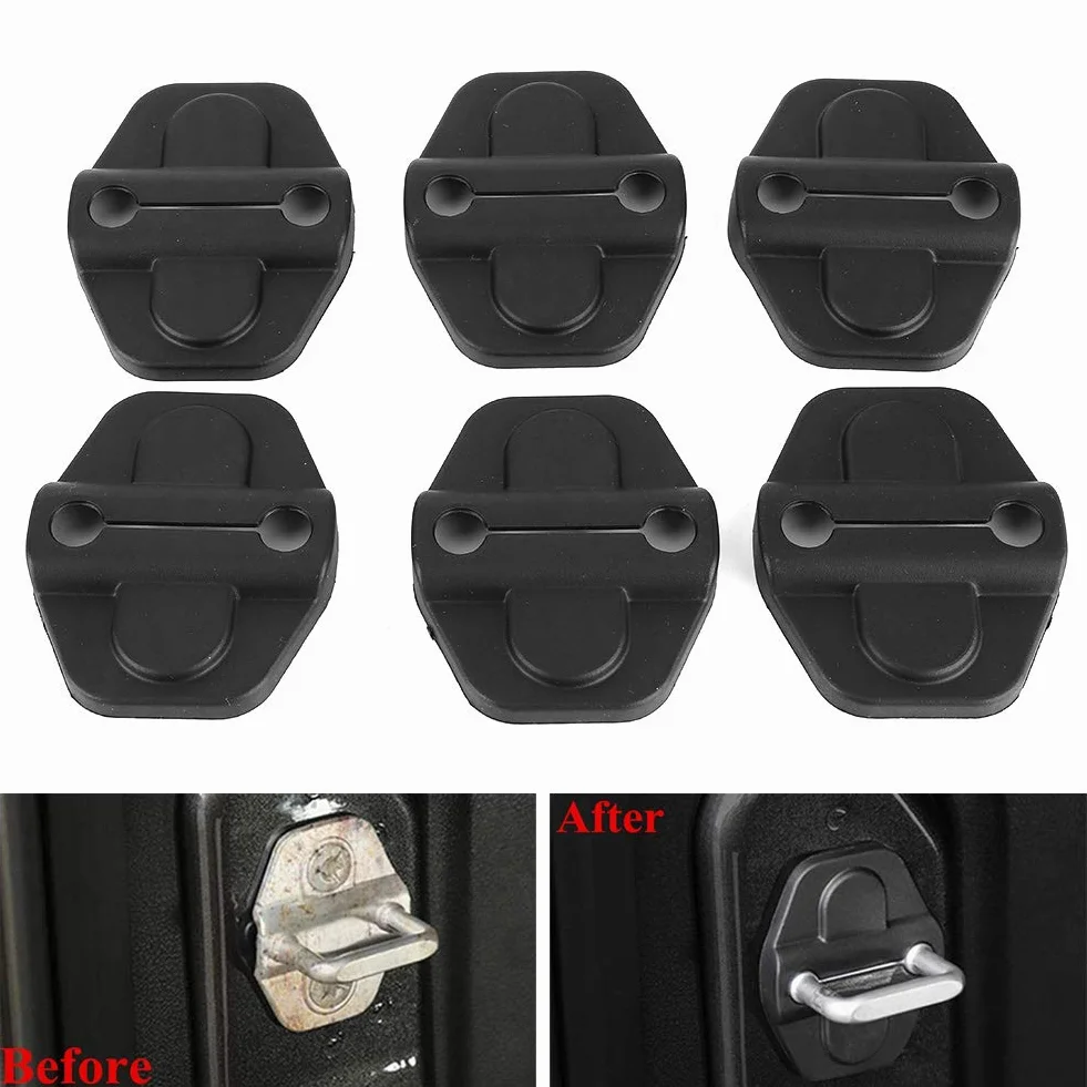 Pokrywa zamka drzwi, 6 szt. Dekoracja zamka drzwi samochodu Tapicerka pasuje do Jeep Wrangler JL JLU Sports Sahara Freedom Rubicon