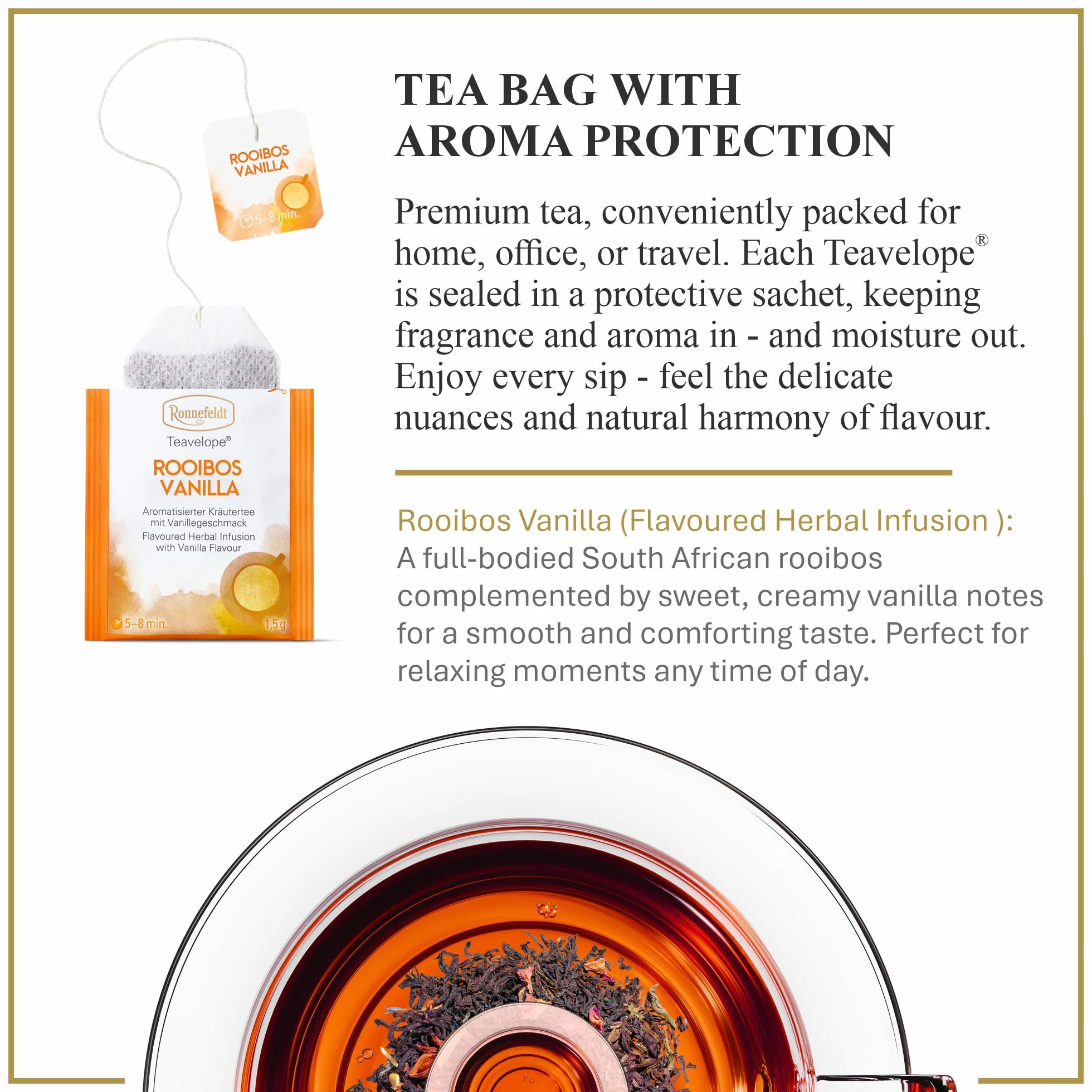 Ronnefeldt - Teavelope - Rooibos Vanilla - aromatyzowana herbata ziołowa - 25 x ...