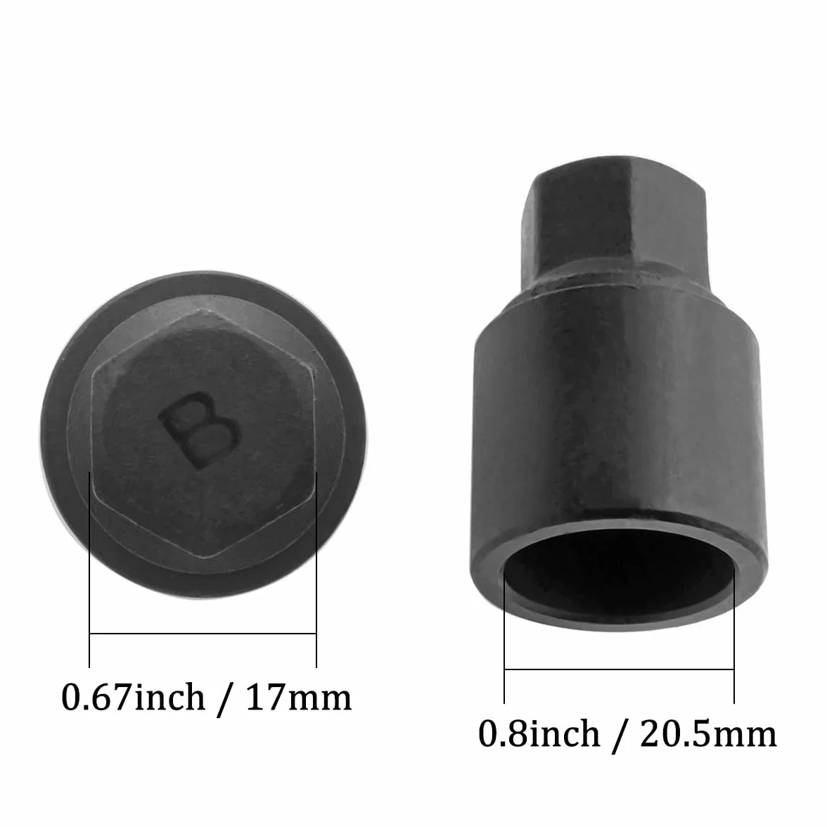 Klucz do nakrętki blokującej koła kompatybilny z modelami Toyota, Lexus, Tacoma, adapter gniazda nakrętki blokującej koła, narzędzie do usuwania końcówek antykradzieżowych (#B)