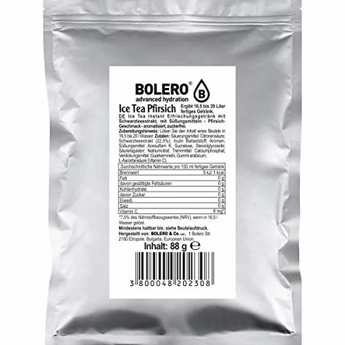 Bolero Drinks ICE TEA Getränkepulver 88 g Beutel Ice Tea Pfirsich