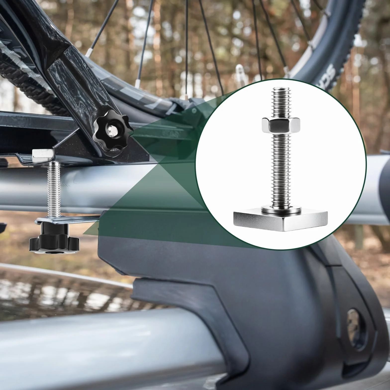 SWTYExt 6 sztuk adapterów w kształcie litery T, M6 x 35 mm, kompatybilne z bagażnikiem dachowym Thule M6, ze stali nierdzewnej, z nakrętkami, podkładki do bagażnika rowerowego, bagażnika dachowego 20