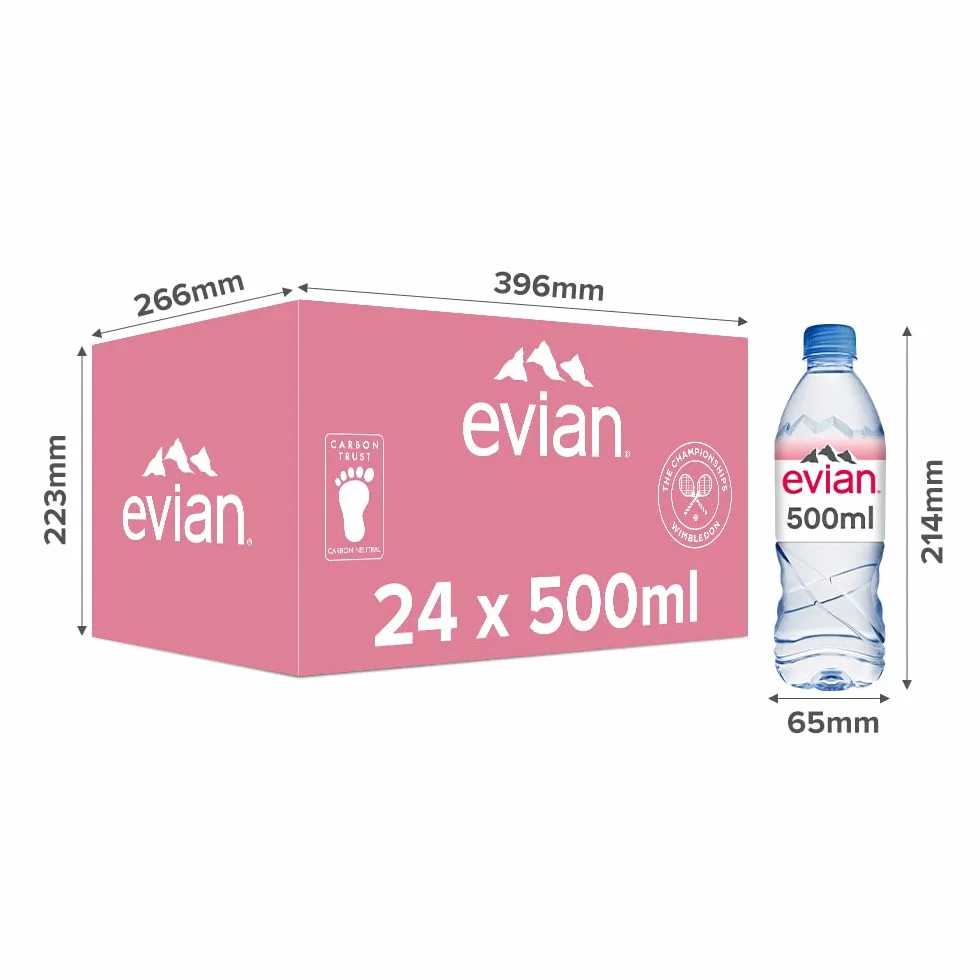 evian evian Still woda mineralna, 24 x 0,5 l
