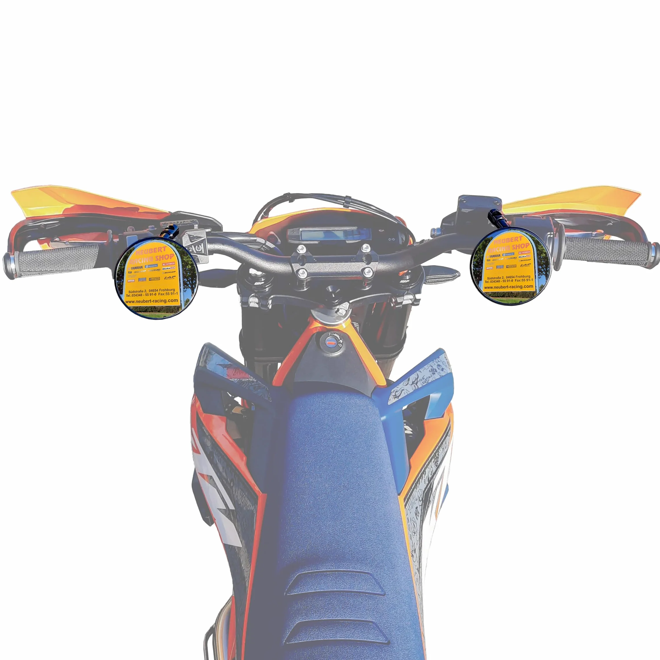 HQV Shin Yo zestaw lusterek kompatybilny z KTM 690 SMCR Supermoto & Enduro - kompletny zestaw PlugNplay Shin Yo & Neubert Racing wraz z adapterem i śrubami