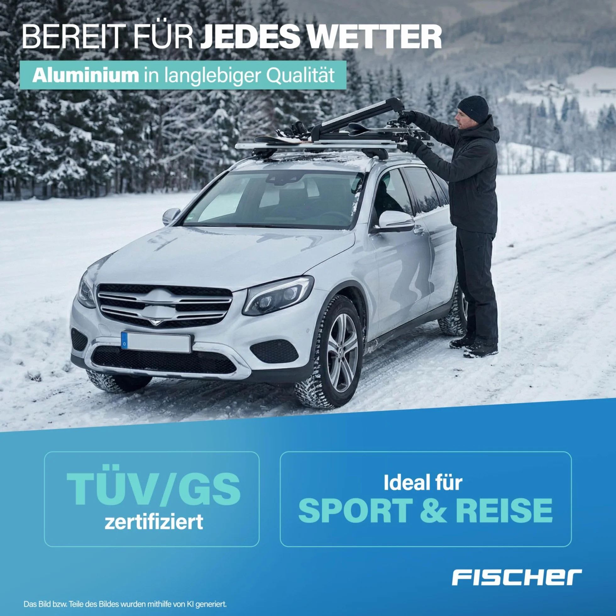 Fischer 126004 Bagażnik, Srebrny/Czarny, L