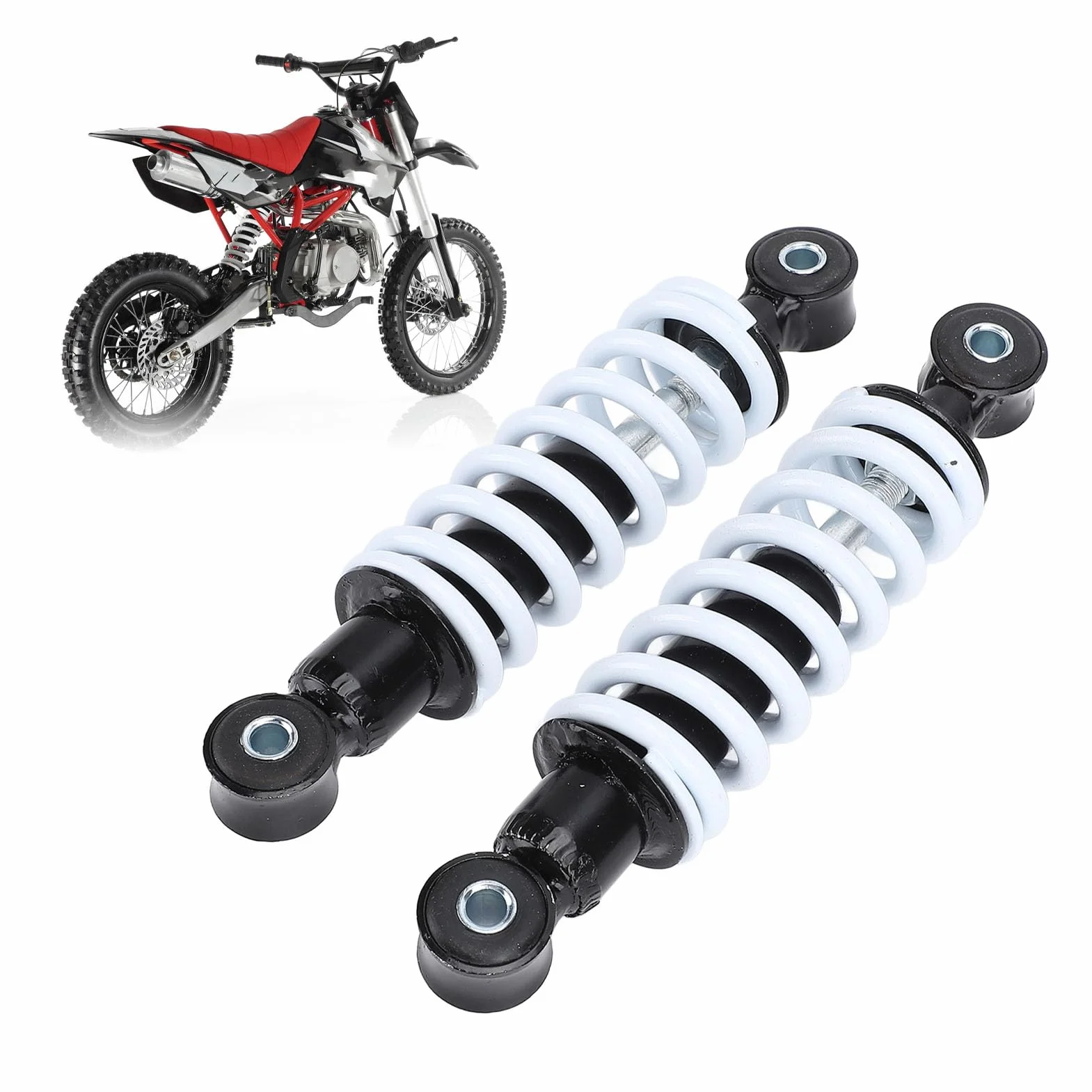 2 szt. 190mm Amortyzator Motocyklowy Motocykl Regulowany Amortyzator 200LBS Obciążenie Sprężyna o Wysokiej Wydajności dla Mini Motor Terenowy Skuter
