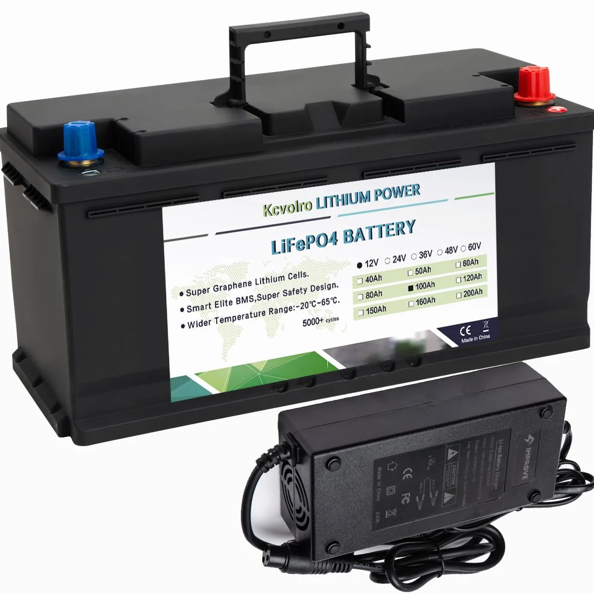 12 V 100 Ah akumulator LifePo4, akumulatory samochodowe, do 8000 głębokich cykli, LiFePo4 z 100A BMS do przyczep kempingowych, samochodów kempingowych, solar, morskich, samochodów kempingowych