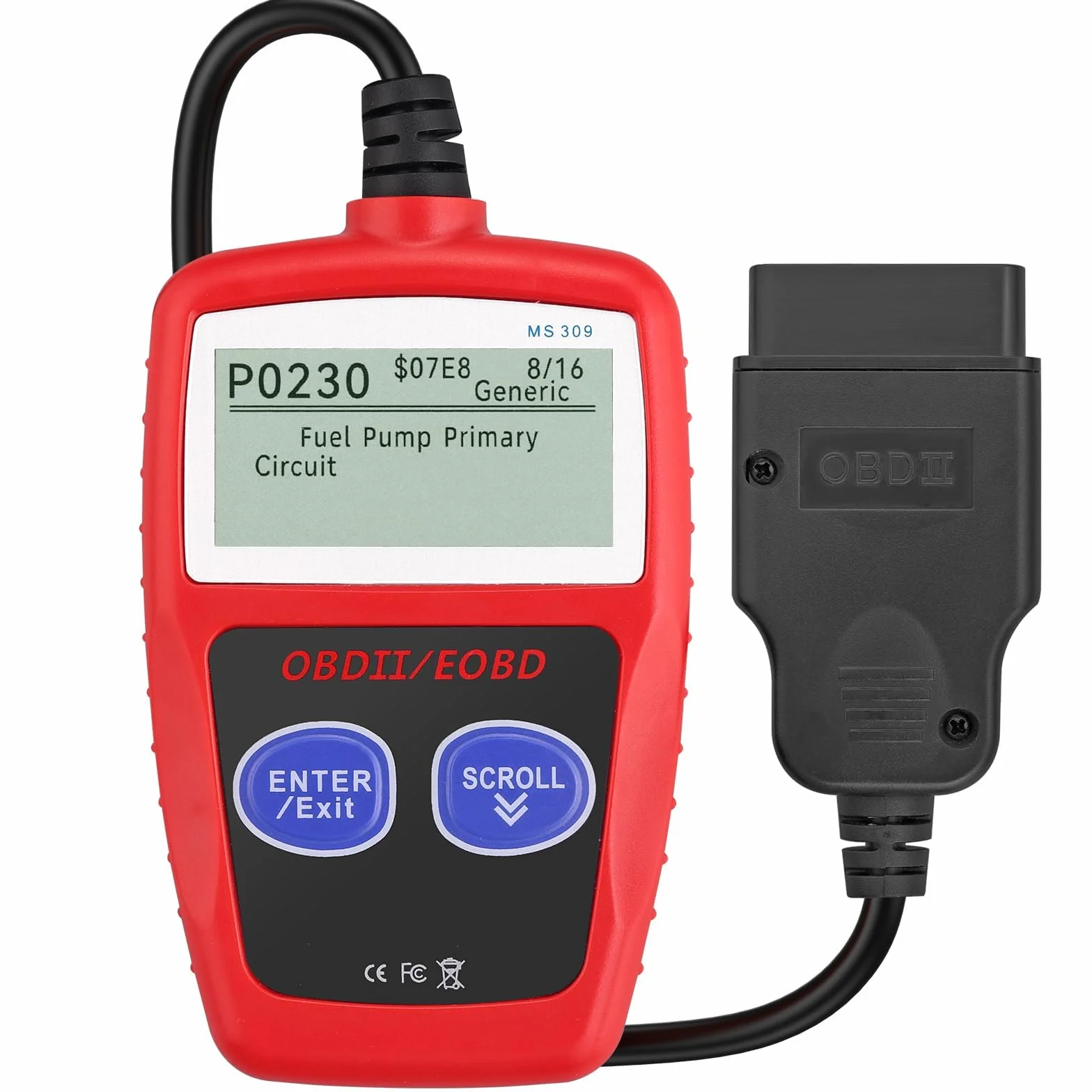 AUTOUTLET OBD2 urządzenie diagnostyczne, OBD2/EOBD, skaner kodów błędów z definicją, gotowość I/M i 10 języków, czytnik kodów błędów