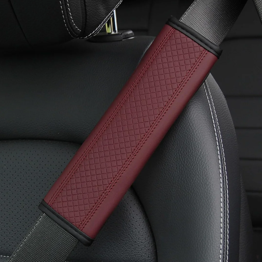 2 szt. Pas samochodowy Podkładki Pokrywa Antypoślizgowa Komfort dla Jaguara XF 2016-2021, Burgundy