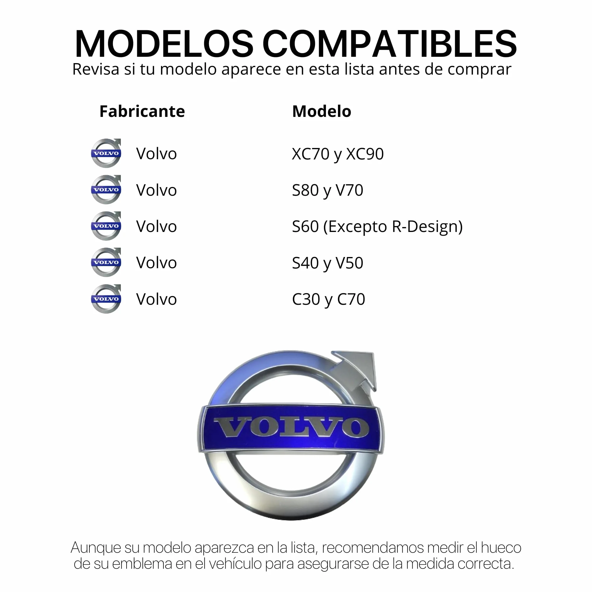 Emblem Volvo Logo osłona chłodnicy 28x115mm V40 V50 V60 V70 XC40 XC60 XC70 XC90 S40 S60 S80 C30 C70