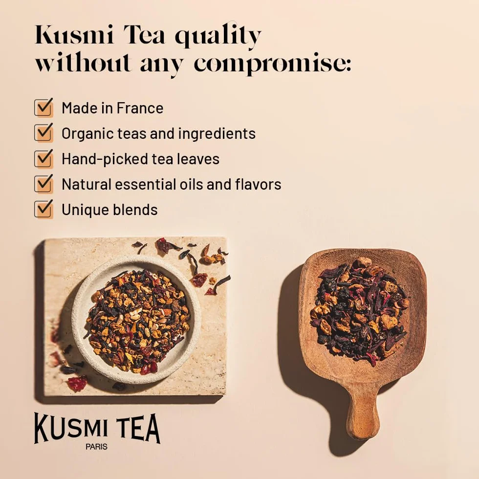 Kusmi Tea Rooibos Almond Zestaw 2 puszek Organiczny napar 2x20 torebek