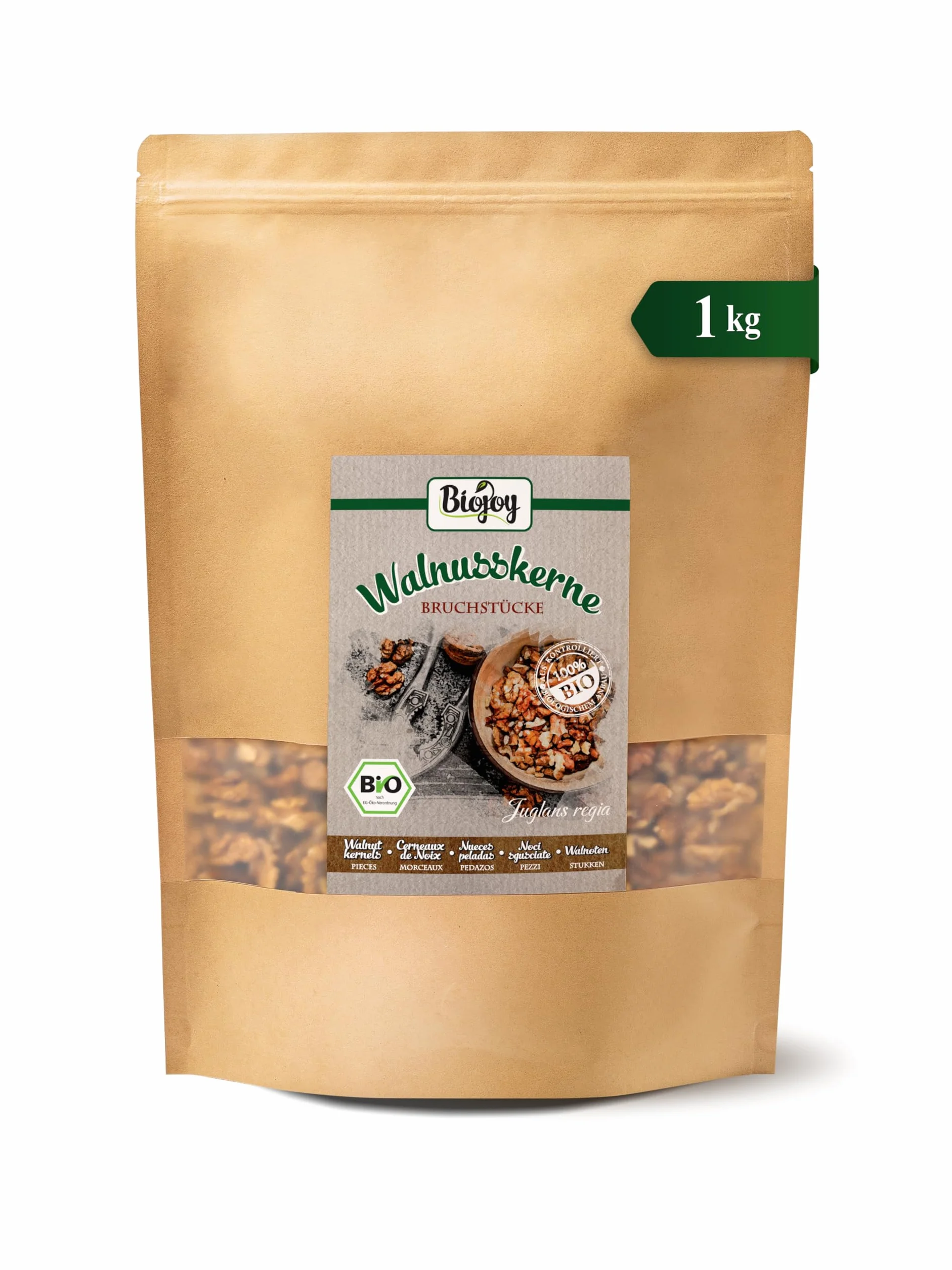 Biojoy BIO-Orzechy włoskie cząstki bez skorupy Juglans regia 1 kg
