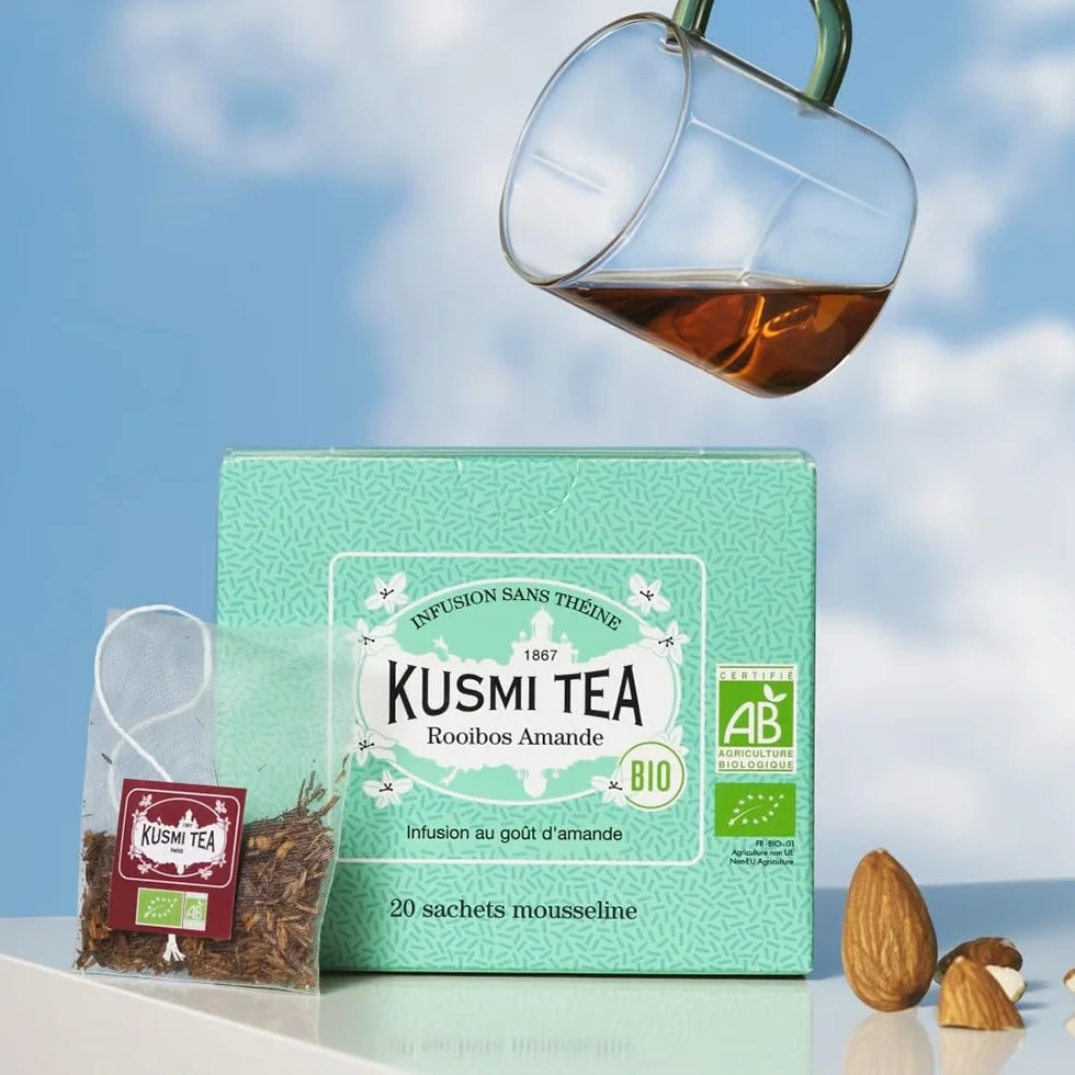 Kusmi Tea Rooibos Almond Zestaw 2 puszek Organiczny napar 2x20 torebek
