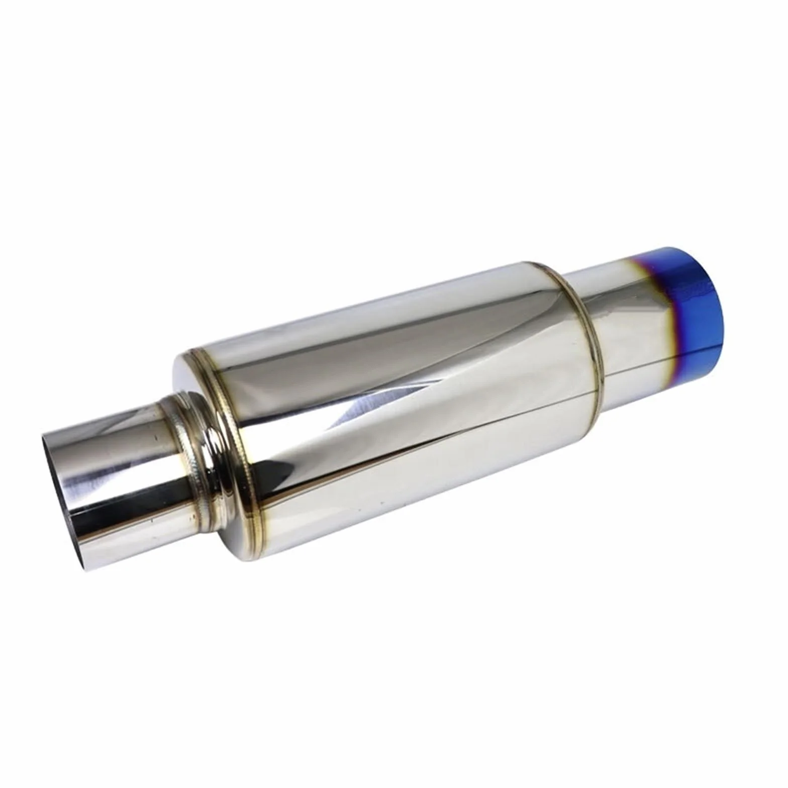 Car Silencer Modyfikacja tłumika wydechu ze stali nierdzewnej, prosta część tylna zapewniająca ulepszony wylot dźwięku samochodu sportowego 89 mm(51-89mm Blue)