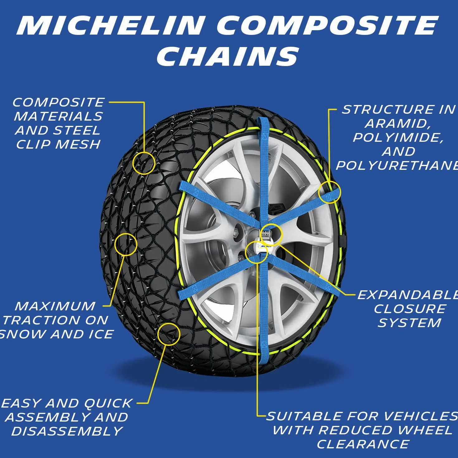 Michelin 008307 Łańcuchy śniegowe z opakowaniem do przechowywania